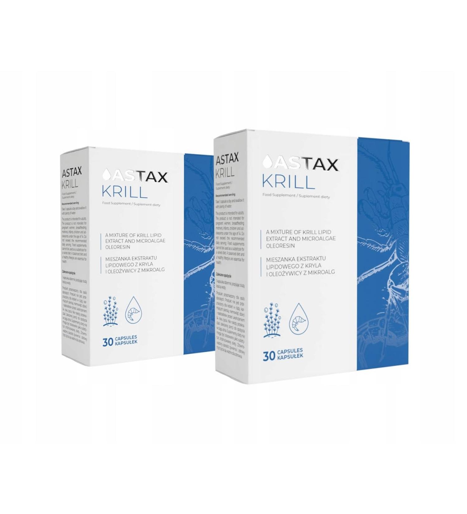 2x AstaxKrill combination of astaxanthin and omega-3 fatty acids in one capsule