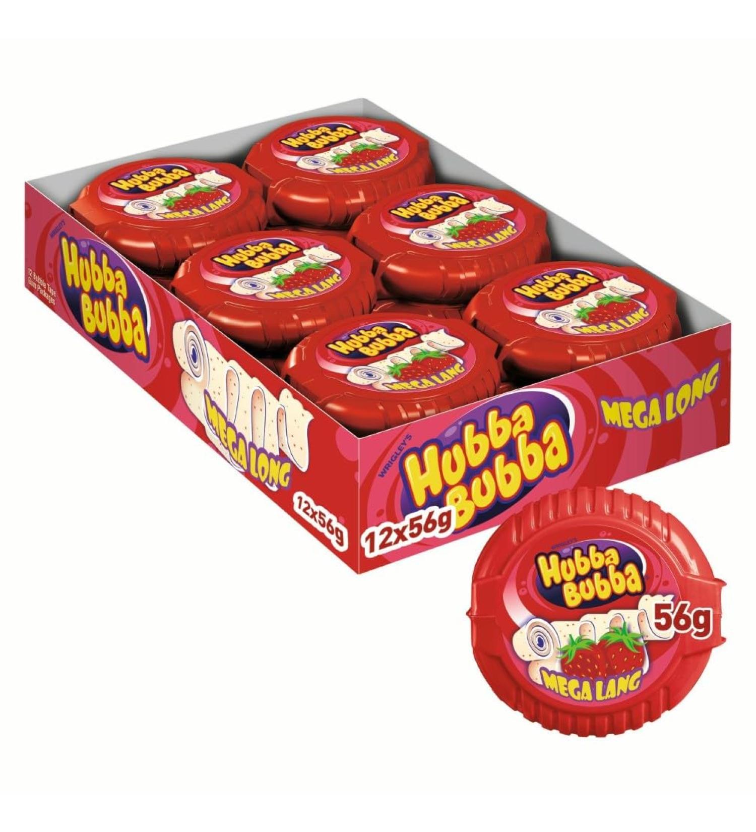 Hubba Bubba - Chewing-gum Go t Fraise - 12 paquets de 56g - 672g - Buy Online on GoSupps.com
