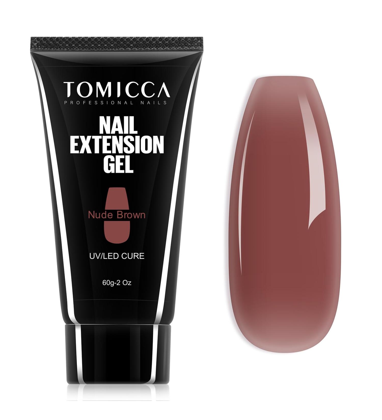 Buy Tomicca Polygel Acrylic Gel - Nude Brown 60g | Quick Extension Builder Gel for Beginners & Pros | Long-Lasting Natural Nail Look - Buy Online on GoSupps.com