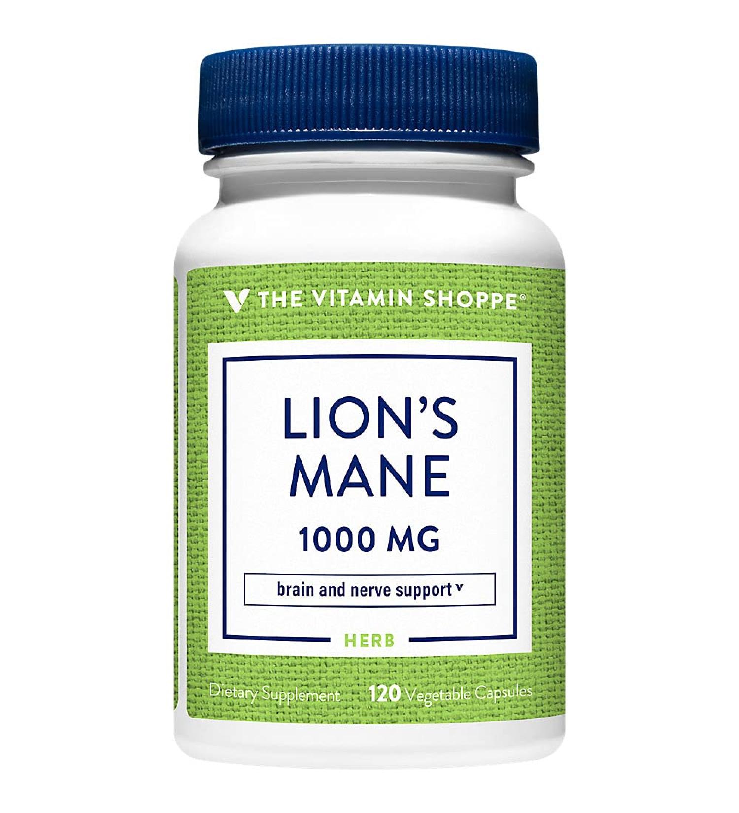 The Vitamin Shoppe Lion's Mane Nootropic Mushroom Formula for (120 Vegetable Capsules) 120 Count (Pack of 1) - Buy Online on GoSupps.com