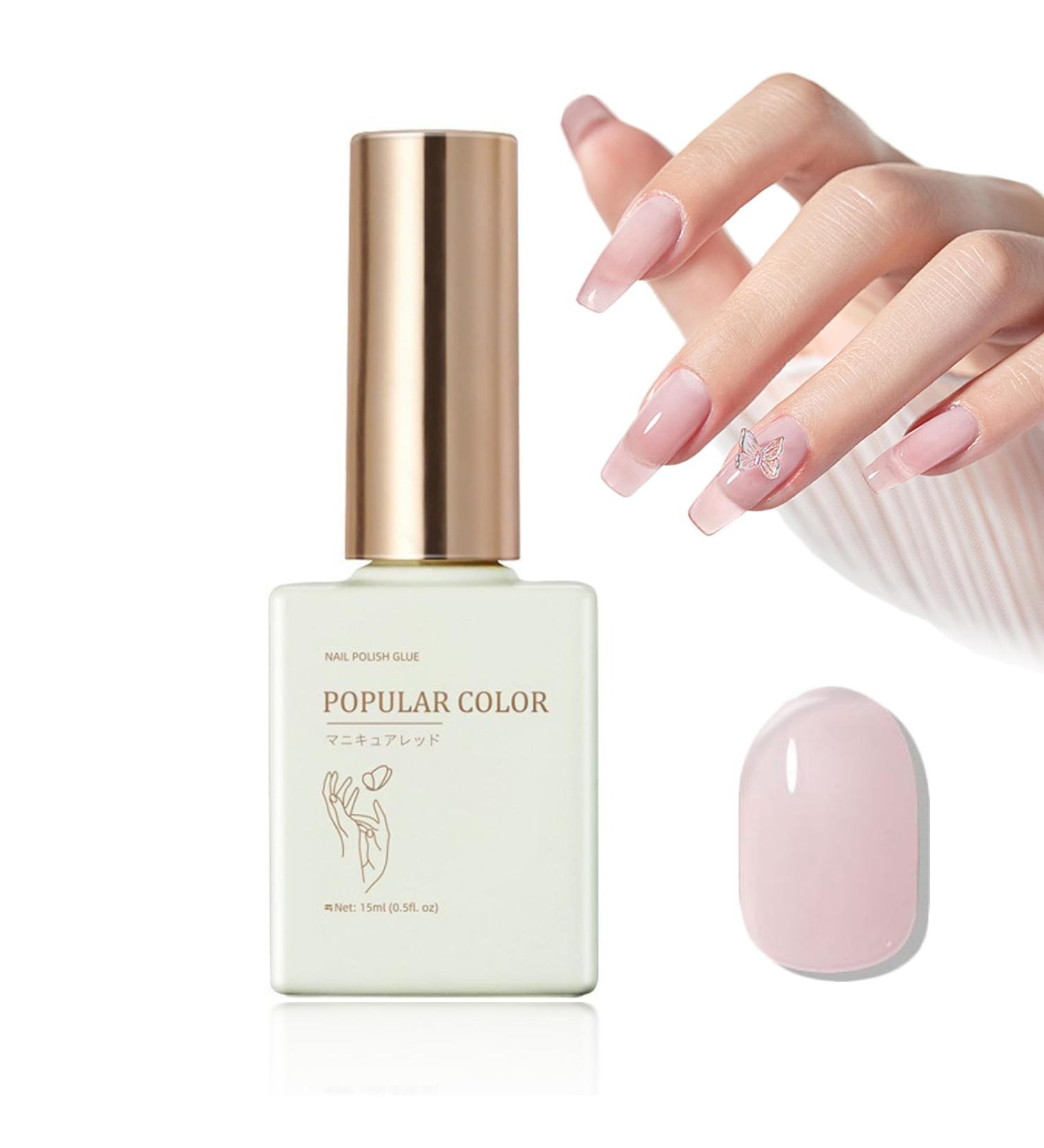 Jelly Gel Nail Polish Sheer Pink Gel Nail Varnish Translucent Nail Polish Soak-Off UV/LED Jelly Purple French Nail Gel Transparent Nude Gel Nail Polish for Nail Art Salon DIY - Buy Online on GoSupps.com