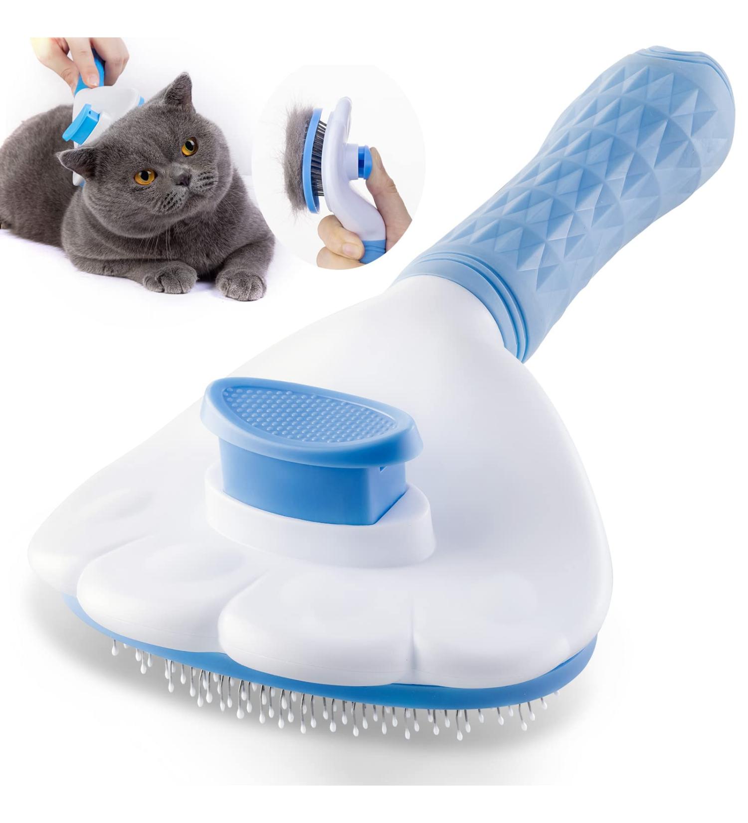 Self-Cleaning Slicker Brush for Dogs & Cats - Grooming Tool for Shedding Tangles - Deshedding Cat Brush - Short & Long Haired Cats - Buy Online on GoSupps.com