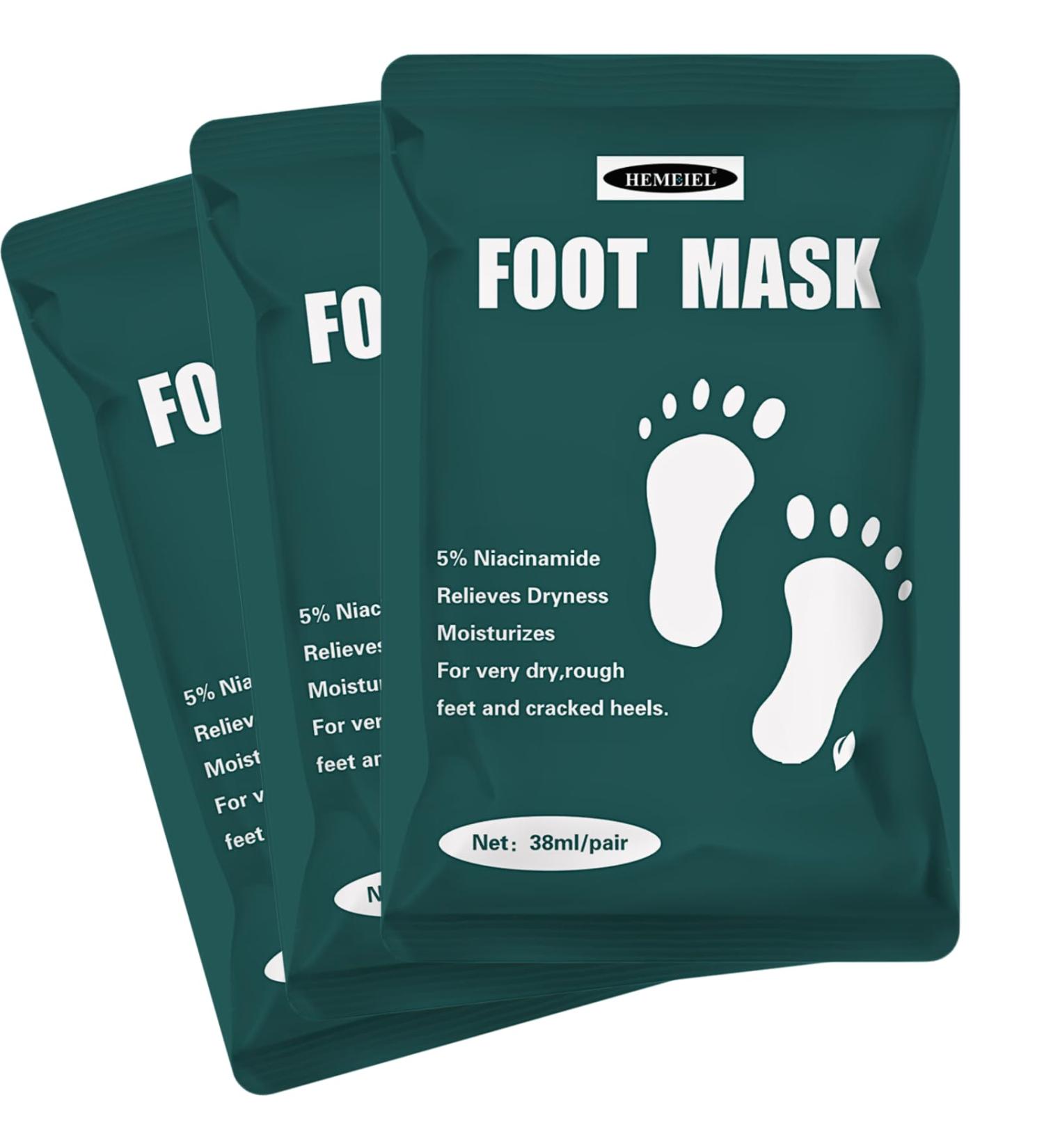 Niacinamide Serum Foot Peel Mask (3 Pairs) - Feet Peeling Mask For Baby Soft Skin Remove Dead Skin Dry Cracked Feet & Callus Spa Hard Skin Remover Foot For Women And Men Peeling Exfoliating Socks - Buy Online on GoSupps.com