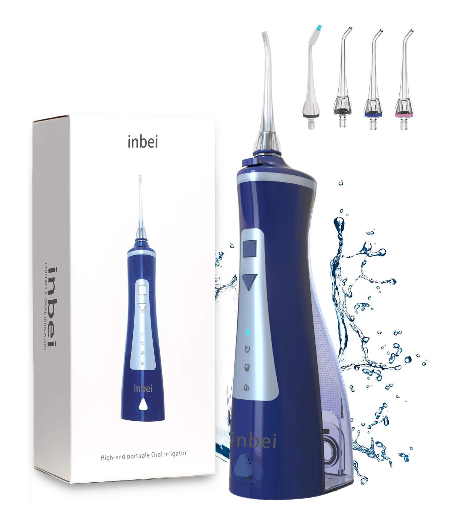 Water Flosser - Cordless Dental Oral Irrigator | 300ML Portable & Rechargeable | IPX7 Waterproof | 4 Modes for Home & Travel | Ideal for Braces & Bridges Care - Blue - Buy Online on GoSupps.com
