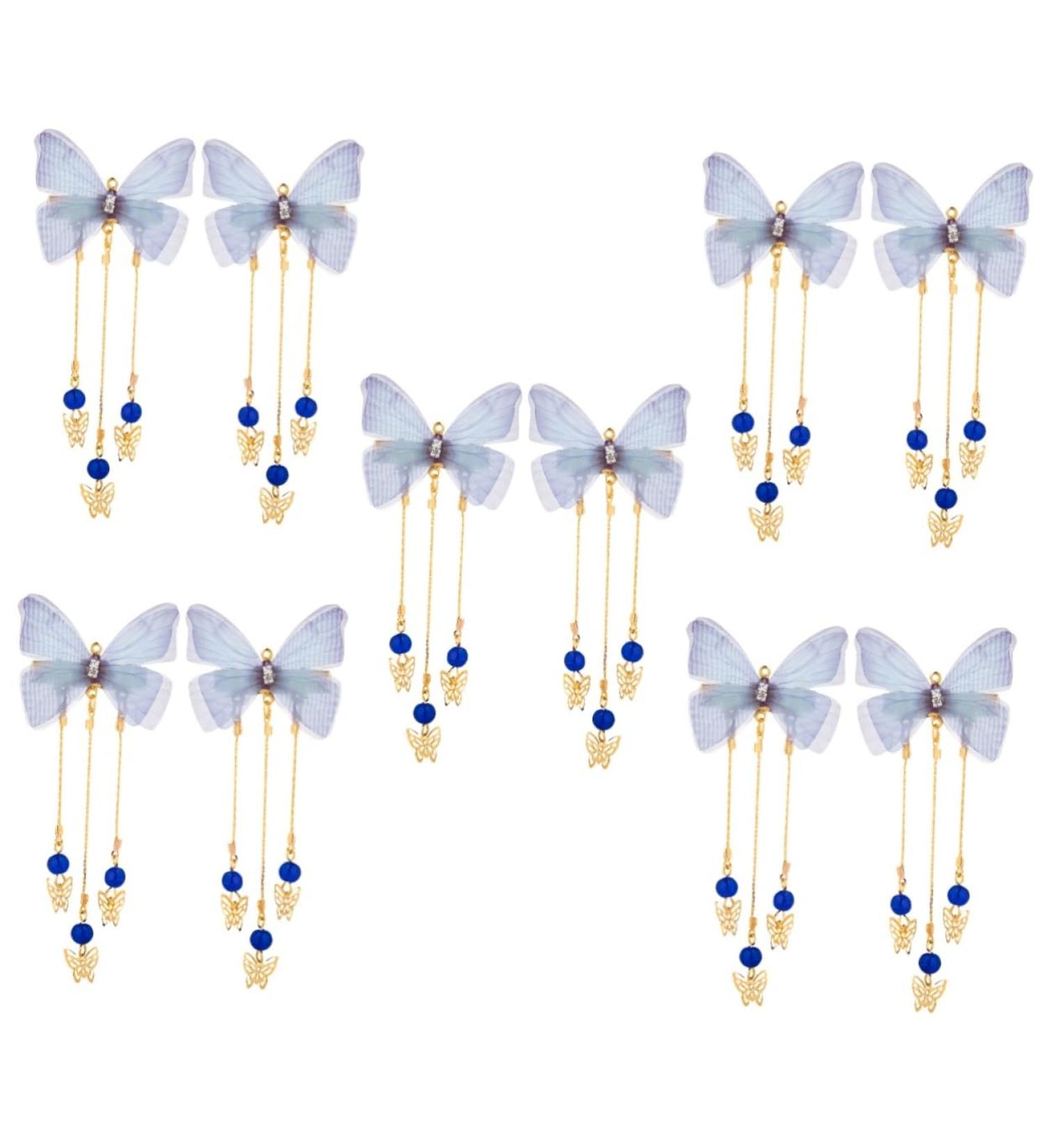 FOMIYES 5 Pairs Hanfu Butterfly Headdress Hanfu Hair Clip Metal Side Hair Barrette Fabric Hairpin Tassel Hair Clips Jeweled Hair Clips Chinese Hair Clips Chinese Style Child China Alloy - Buy Online on GoSupps.com