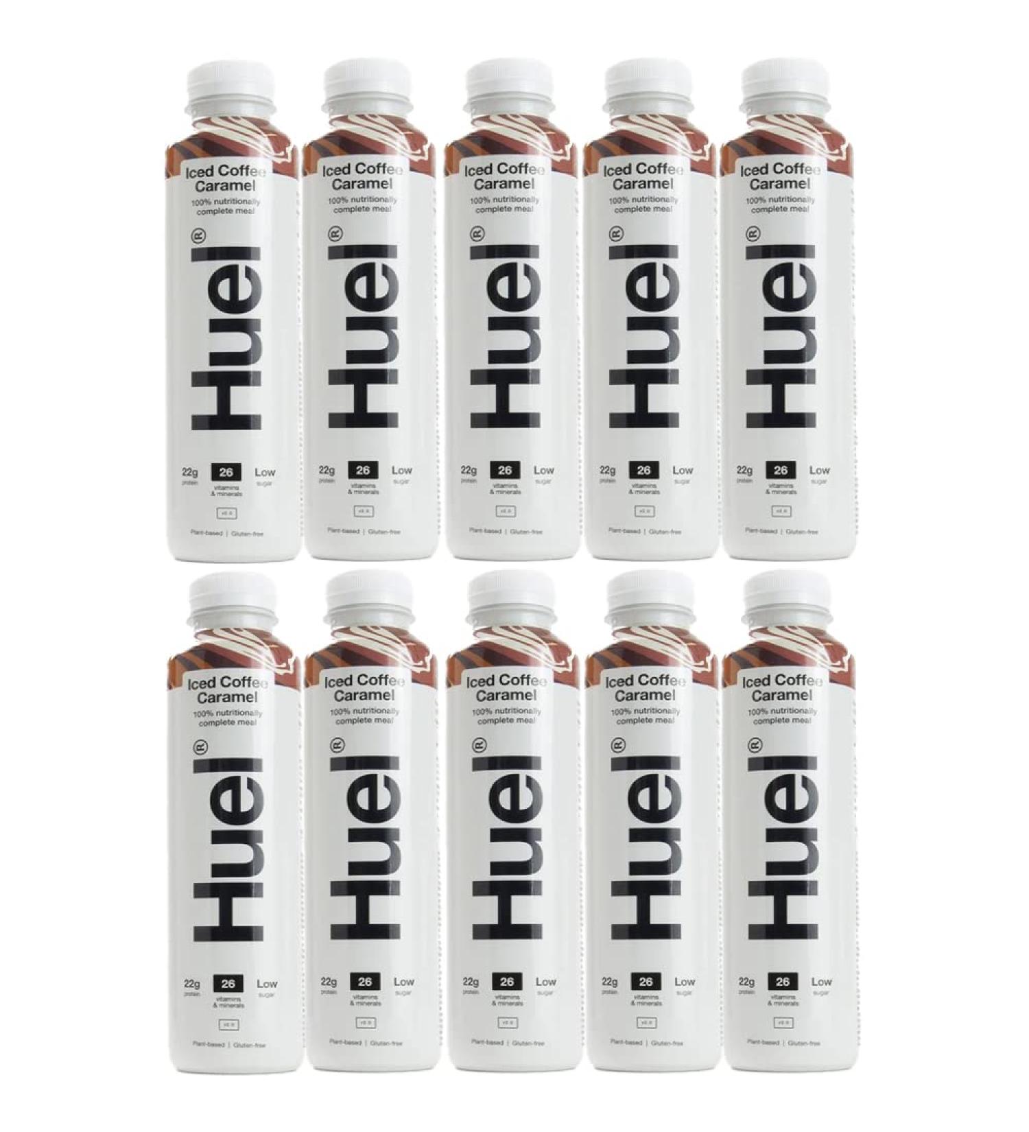 10 x 500ml Vegan Iced Coffee Caramel Fruit Drink Natural Smoothie Meal Vitamins Minerals Low Sugar Protein Juice