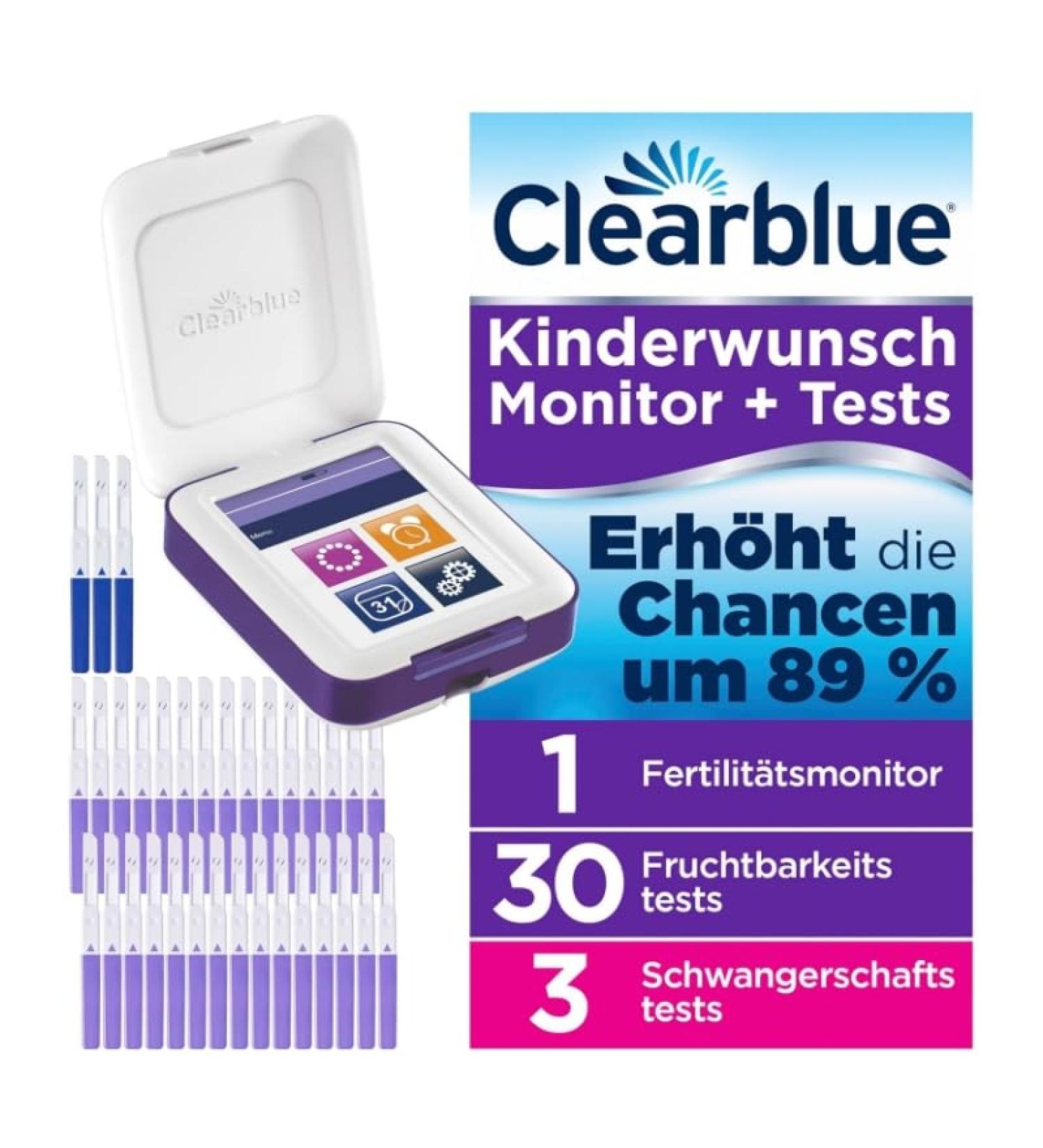 Clearblue Fertility Monitor Advanced Set - 1 Monitor + 33 Test Sticks for Accurate Ovulation Tracking | Ship Internationally - Buy Online on GoSupps.com