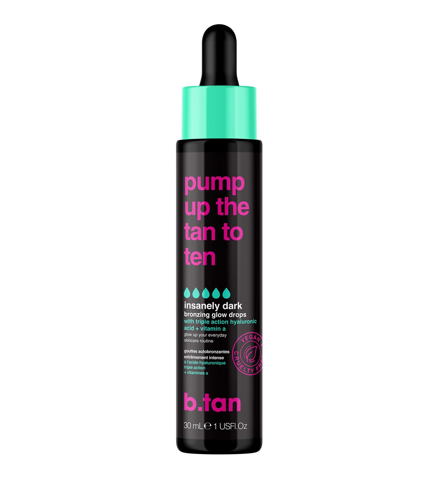 b.tan Darkest Self Tan Drops for Face & Body | Insanely Dark Self Tanning Bronzing Glow Drops | Vegan & Cruelty Free - 1.0 Fl Oz - Buy Online on GoSupps.com