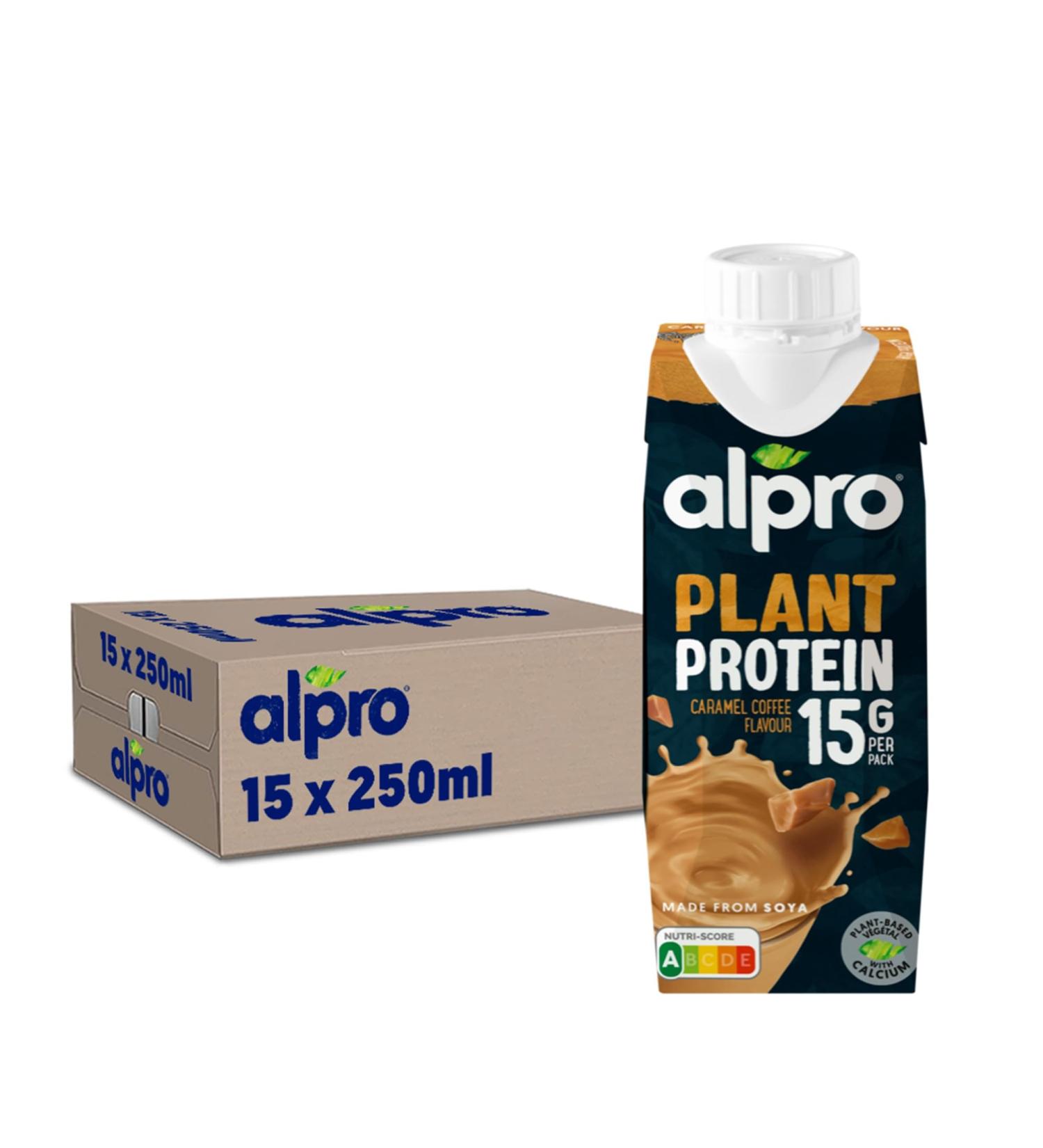 Alpro - Vegetable Drink - Soy Protein Caramel Coffee Flavor - 250ml - Pack of 15x250ml - Buy Online on GoSupps.com
