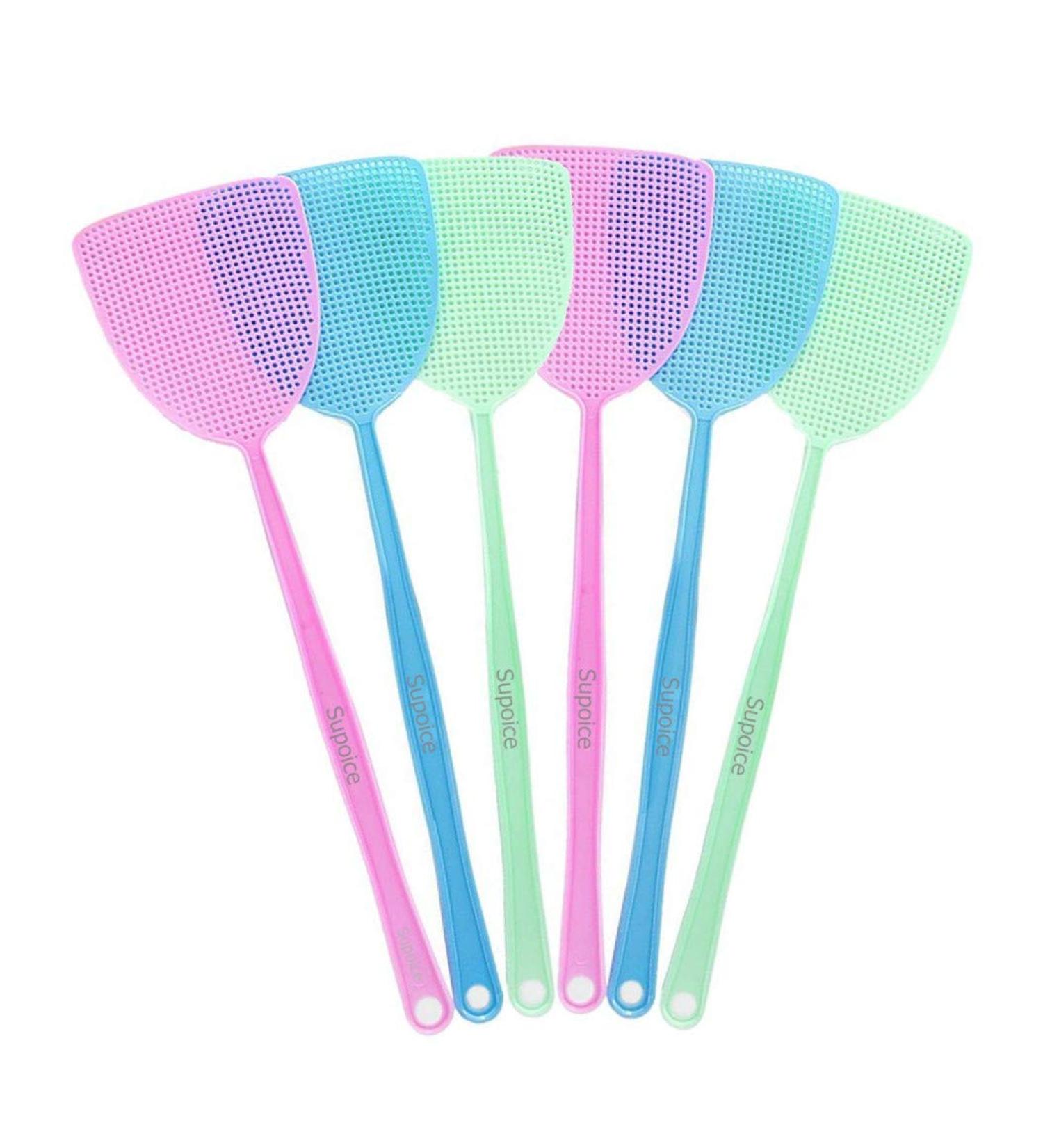 6 Pack Long Handle Fly Swatter - Manual Pest Control Assorted Sweet Colors - Buy Online on GoSupps.com