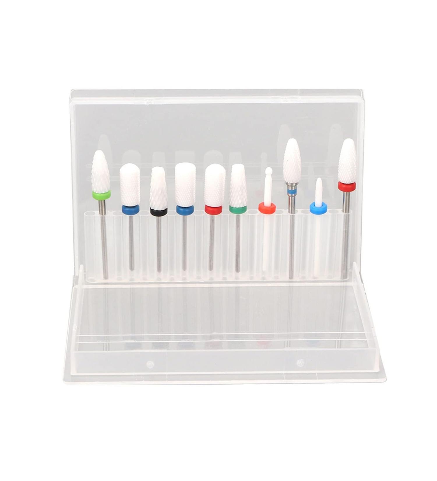 MOUMOUTEN Nail Drill Bits Ceramic Manicure Pedicure Bits Manicure Dustproof Nail Grinding Head Set for Manicure Pedicure Home Salon - Buy Online on GoSupps.com