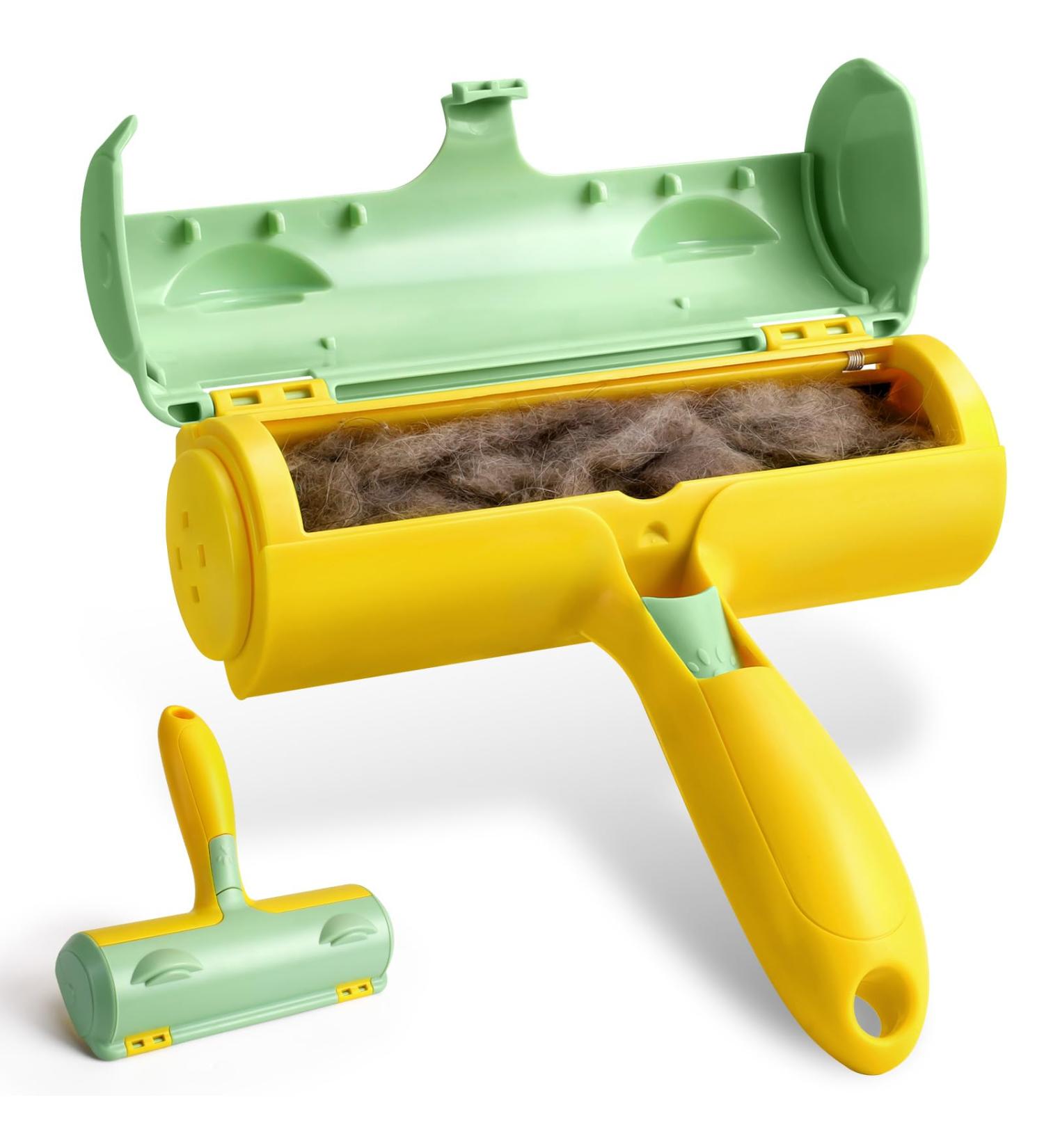 Pleasantsong Reusable Pet Hair Remover Roller - Easy Cleaning for Dog & Cat Hair on Clothes, Carpet, Sofa - Green - Buy Online on GoSupps.com