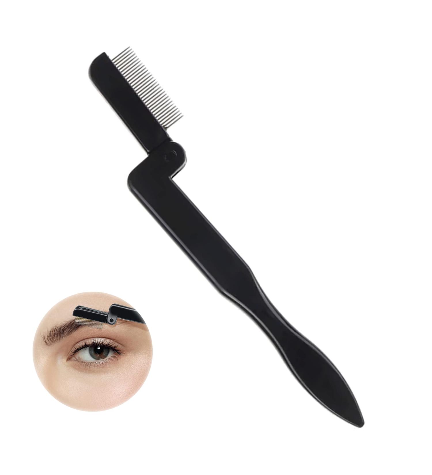 Stainless Steel Folding Eyelash Comb & Eyebrow Grooming Brush - Portable Makeup Tool for Women & Girls - Buy Online on GoSupps.com