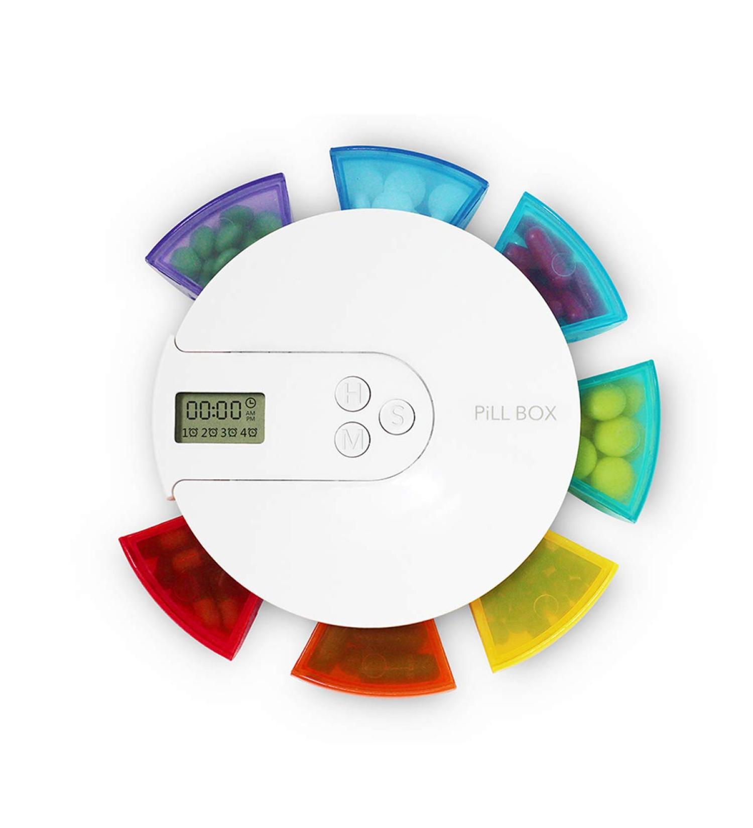 MUUZONING Electronic Pill Box Timer-Reminder with 7 Compartments for Medication Management - Travel Pill Dispenser for Elderly and Kids (Color Options) - Buy Online on GoSupps.com