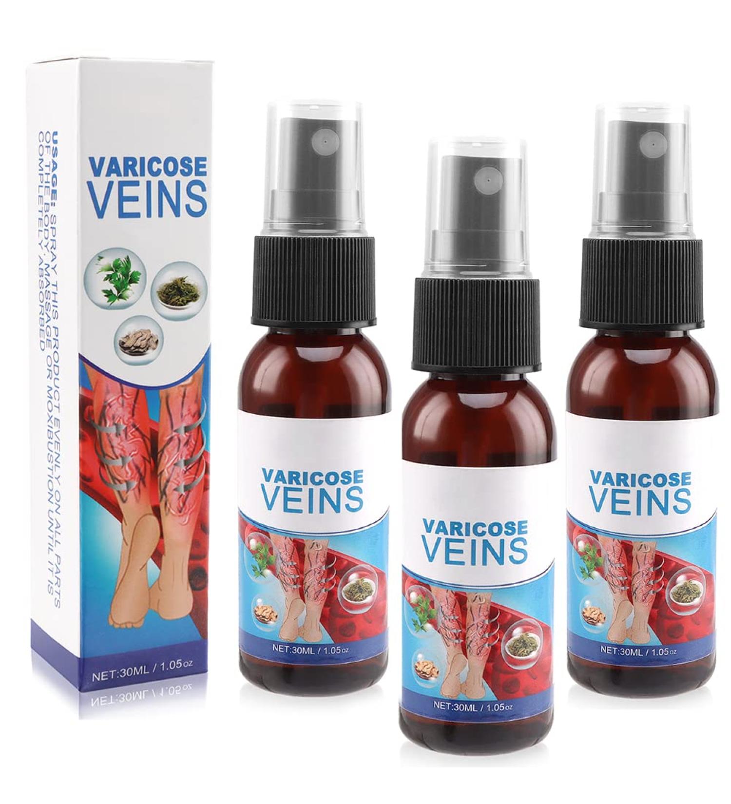 3Pcs Varicose Veins Treatment Set - Heal Veins, Improve Circulation - 90ml Spray - Buy Online on GoSupps.com