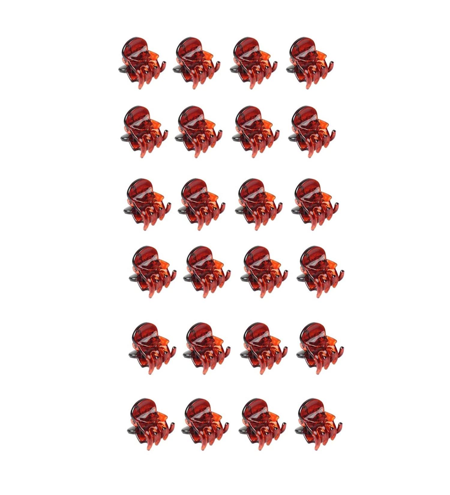 Zhjuju Mini Hair Clips - 24 Pcs Plastic Orchid Clips for Women & Girls - 1.5 cm Black & Brown - Buy Online on GoSupps.com