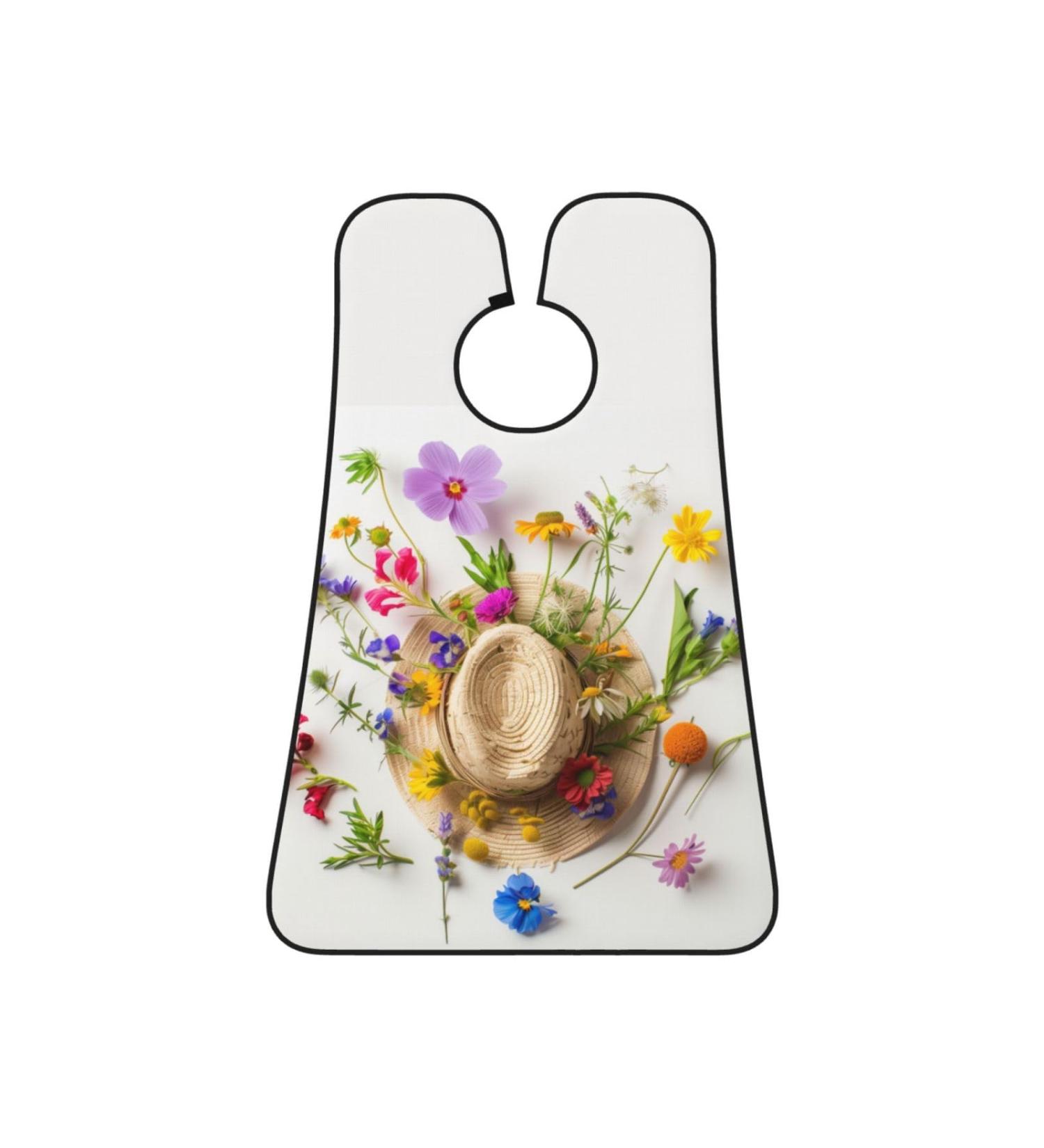 Shop Cowboy Hat & Flowers Print Beard Bib Apron - Non-Stick Hair Catcher for Men | Perfect Shaving Gift - Buy Online on GoSupps.com