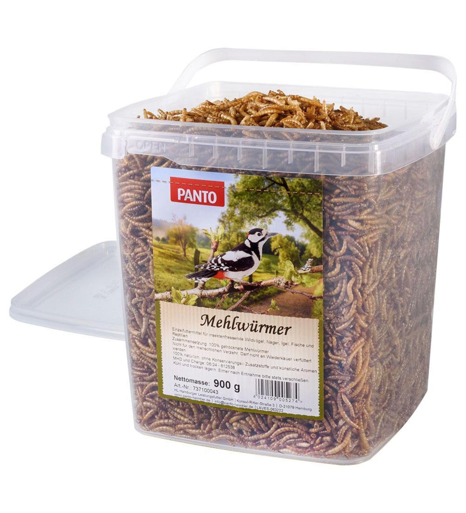 Premium Panto Mealworms 900g - High Protein Wild Bird Feed Ideal for Birds Rodents Hedgehogs & Poultry - Buy Online on GoSupps.com