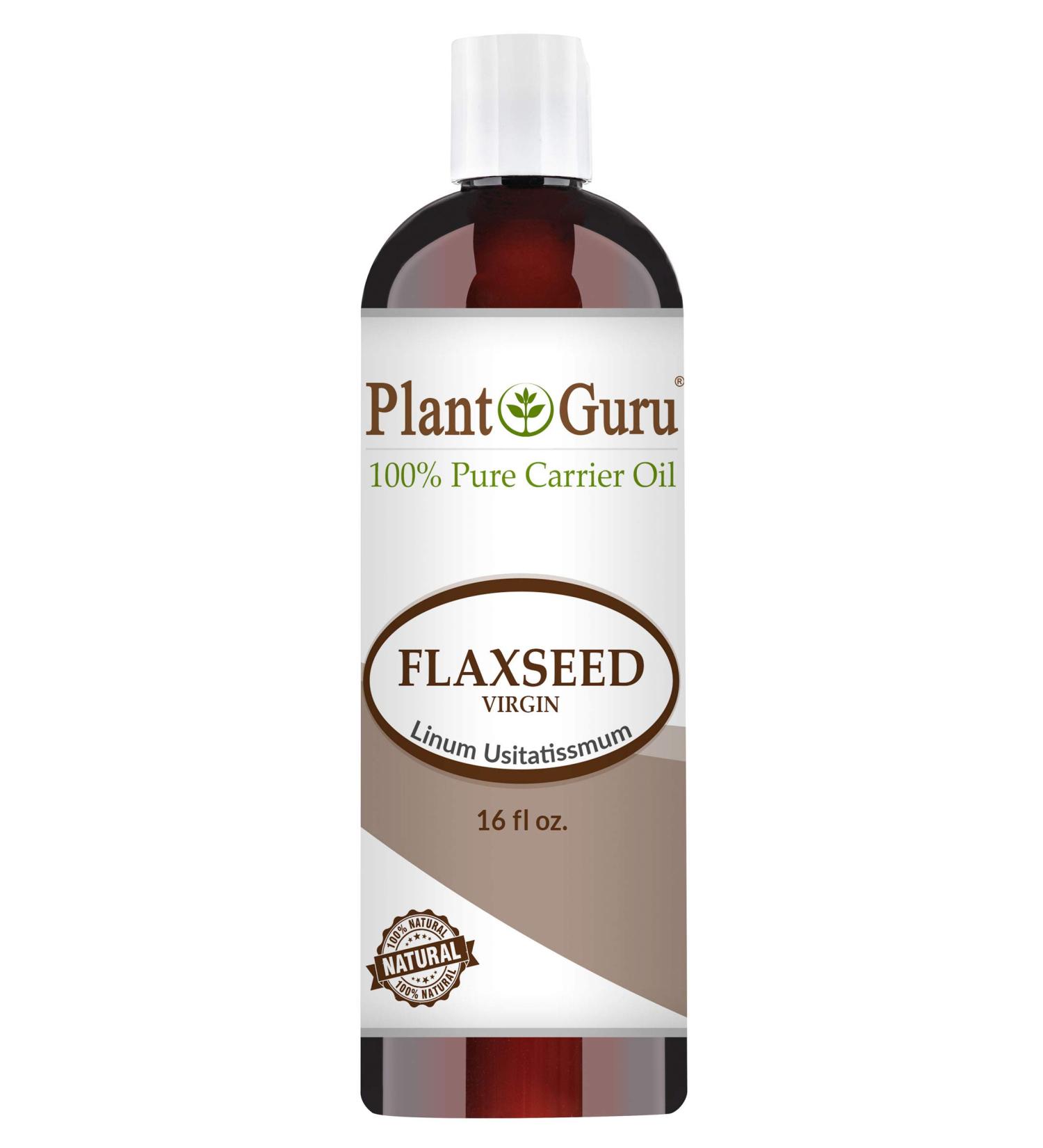 Flaxseed Oil 16 oz Virgin  Unrefined Cold Pressed 100% Pure Natural Carrier - Skin  Body And Face. Great For Psoriasis  DYI Creams  Lotions and Lip balms.