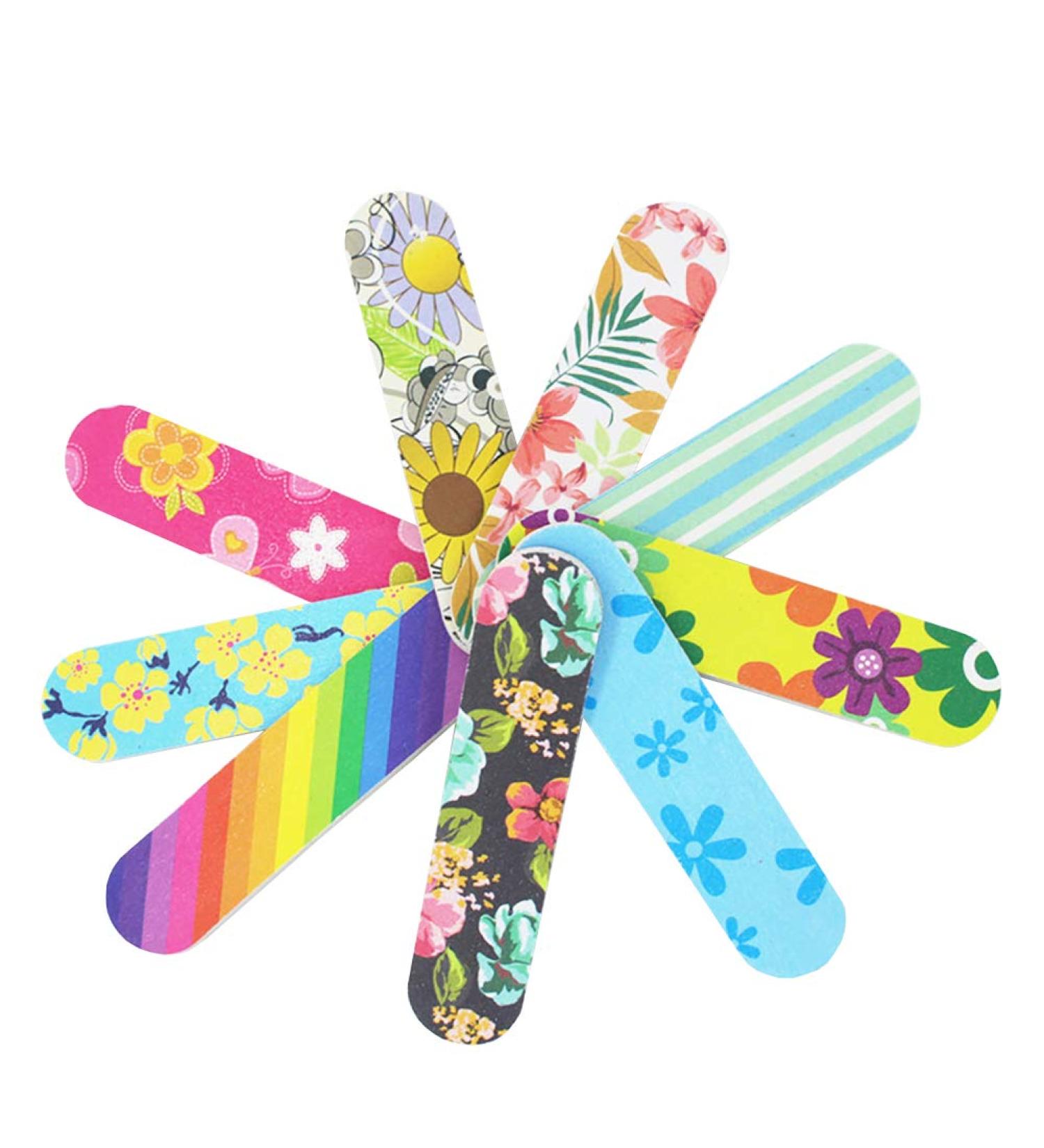 100 Mini Floral Nail Files Buffers - Nail Buffering Files for Manicure Pedicure - Buy Online on GoSupps.com