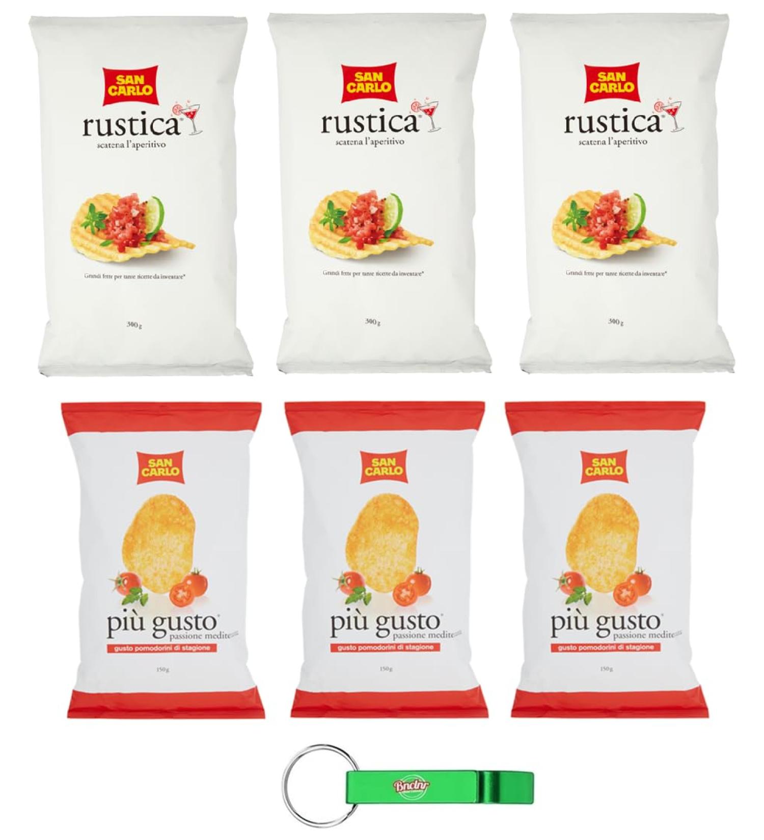 Lot de 6 paquets de test pour patatine San Carlo tomates cerises 3 x 150 g Rustica 3 x 300 g sachets de chips de pommes de terre porte-cl s Beni Culinari - Buy Online on GoSupps.com