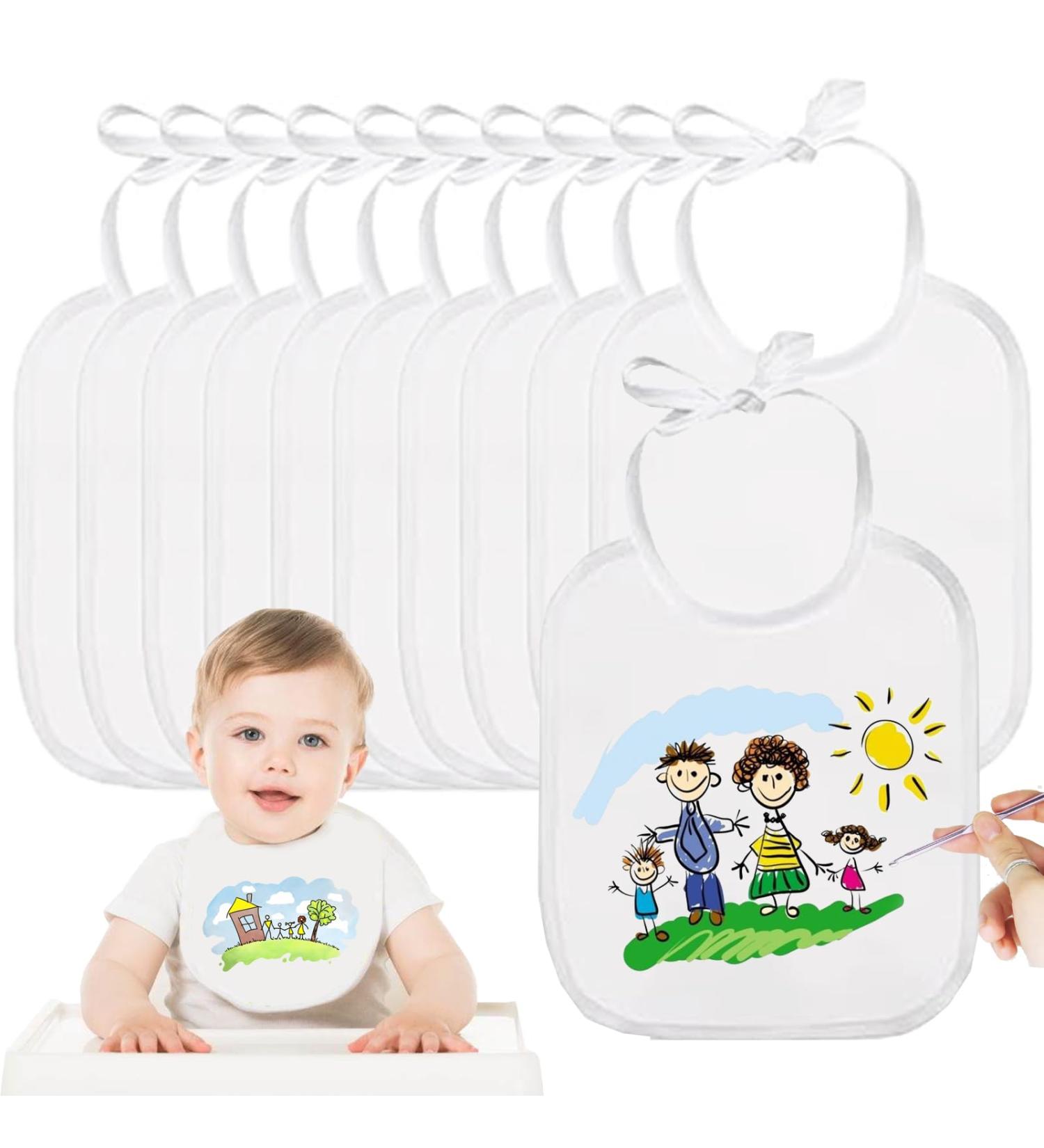 Nephilimia 10-Pack Baby Bibs for Painting | Unisex Drool Bibs for Baby Showers & Parties - Buy Online on GoSupps.com