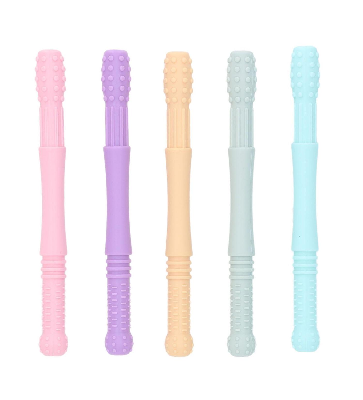 Nopperz Toothing Aid - BPA-Free Silicone Bite Ring & Tube Baby 5-Pack | Safe Relief for Teething Infants - Buy Online on GoSupps.com