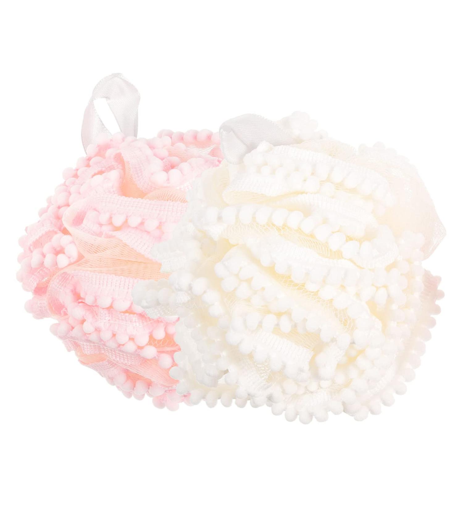 Gatuida Shower Ball - 2pcs Bath Scrub Flower Travel Body Brush & Back Cleaner Towel | Ideal for Relaxation & Cleaning - Buy Online on GoSupps.com