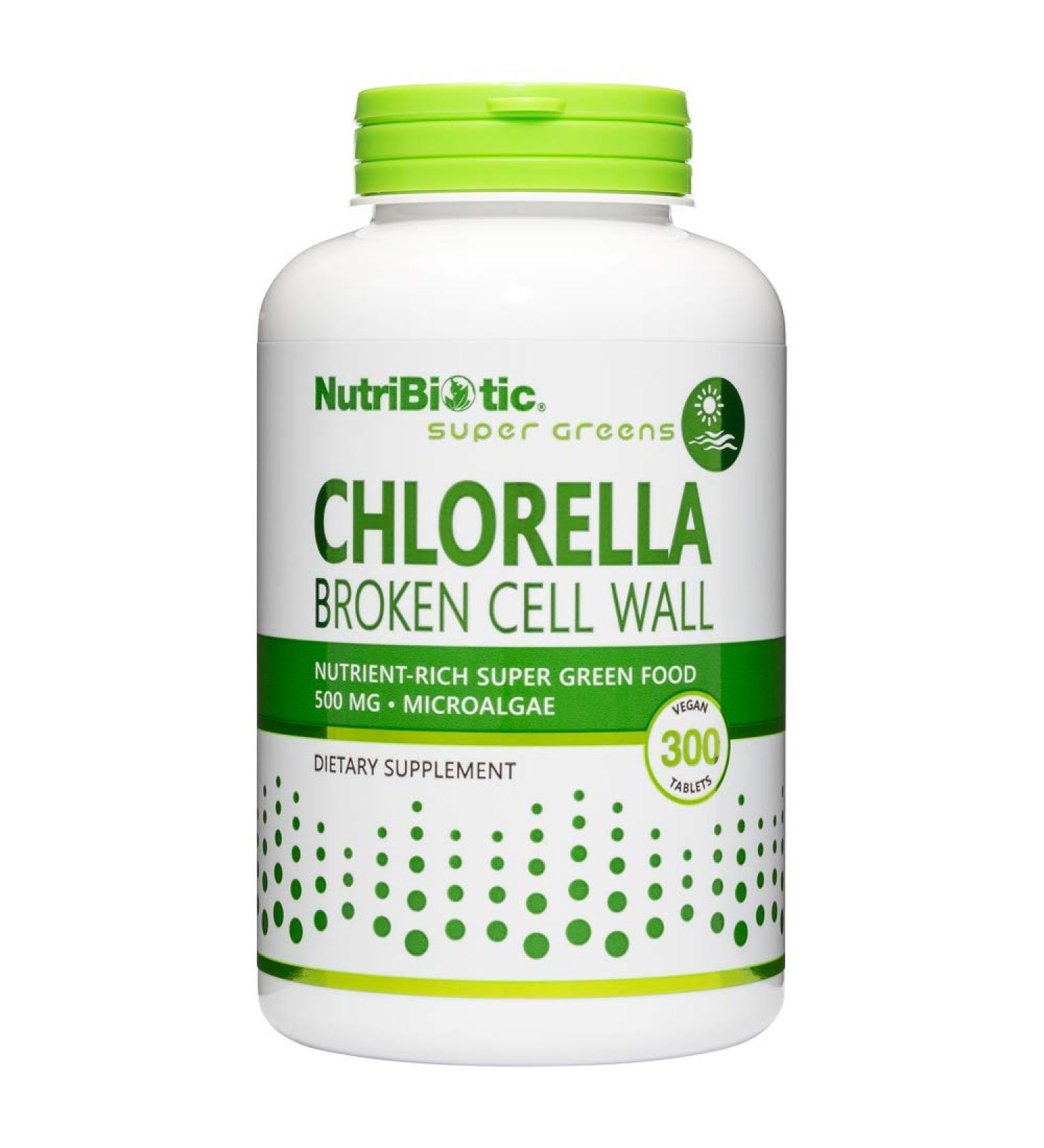 NutriBiotic- Chlorella Super Green Food 500 mg 300 Tabs | Broken Cell Wall Nutrient-Rich Microalgae Water Cultivated Superfood | Chlorophyll with Vitamins Minerals & Trace Elements | Vegan & Non-GMO 300 Count (Pack of 1) - Buy Online on GoSupps.com