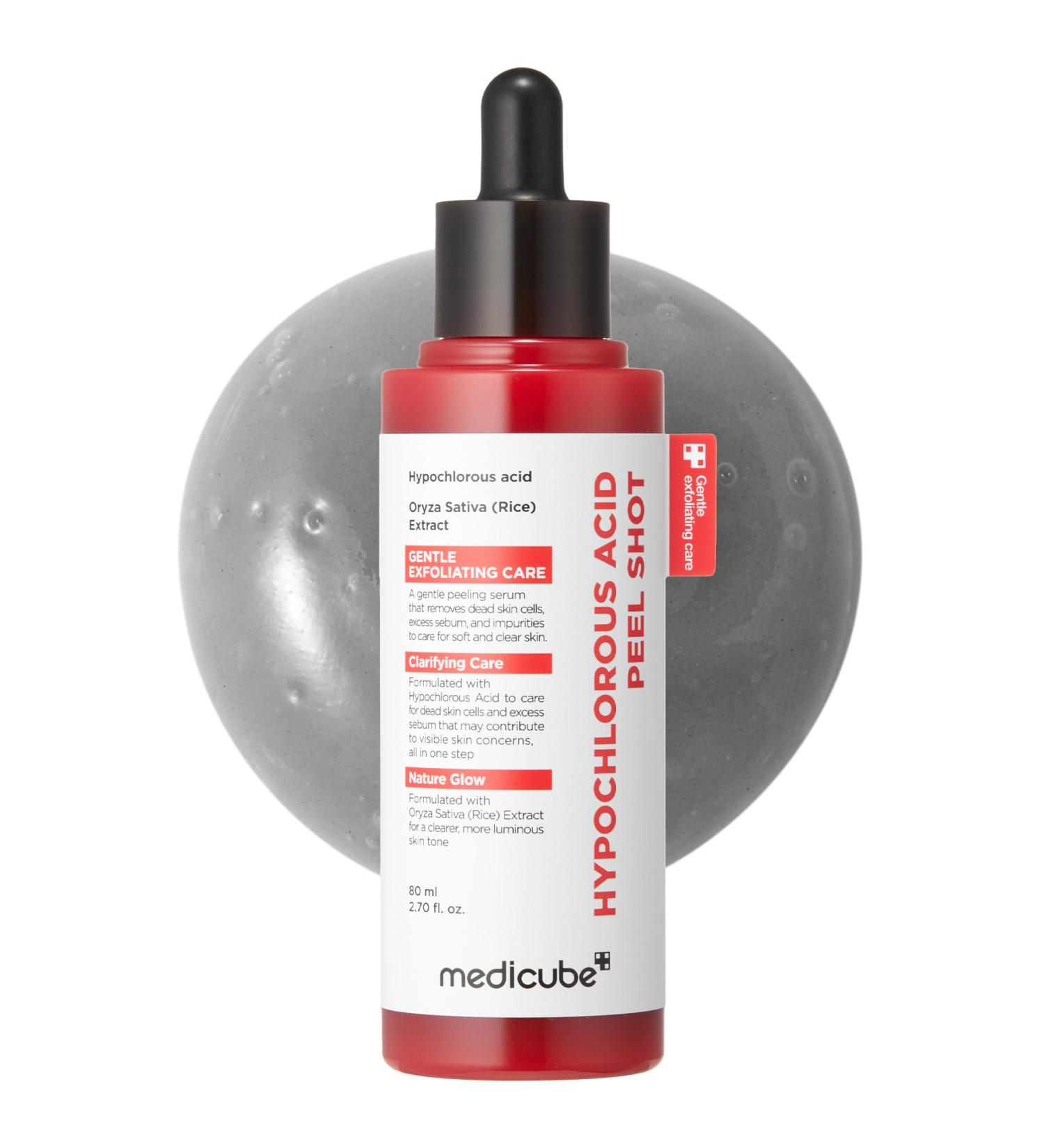 medicube Peel Shot with Hypochlorous Acid | Gentle Exfoliating Serum for Dead Skin Cells & Pores Blackheads & Excess Sebum Control | Rice Extract Panthenol for Hydrating & Smoothing Care | 2.7 fl.oz - Buy Online on GoSupps.com
