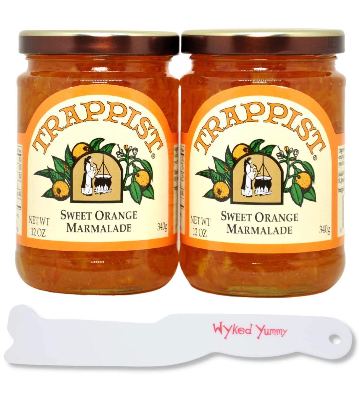 Trappist Sweet Orange Marmalade Bundle with WYKED YUMMY Spreader Knife - 2 Jars + Jar Scraper - Buy Online on GoSupps.com