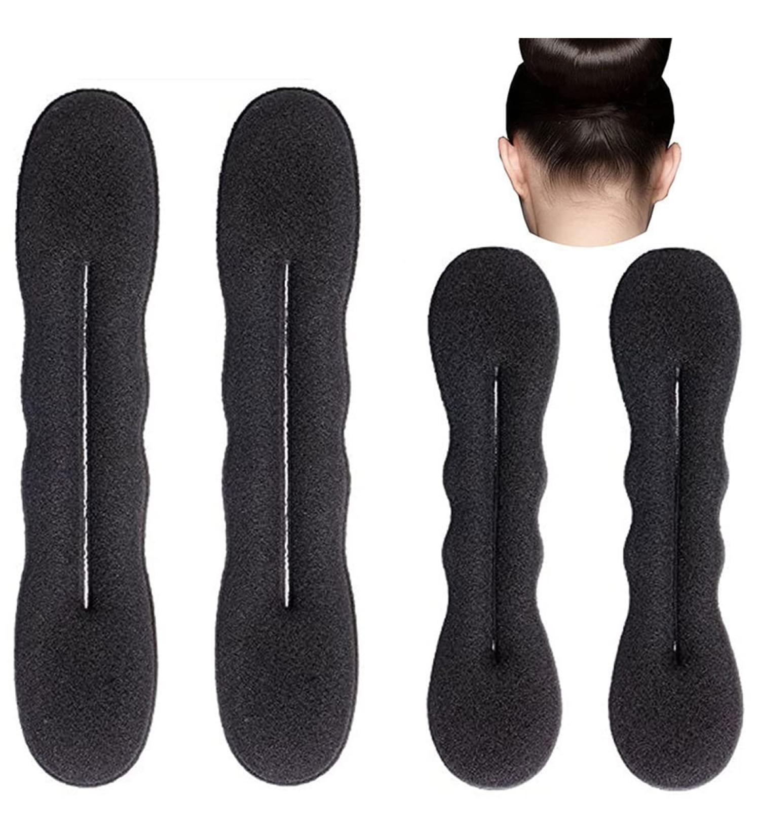Buy Cuhza 4-Piece Magical Hair Knot Set - Upgraded Hair Bun Maker & Sponge Clips for Perfect Styling - 2 Large & 2 Small Black Donut Tools - Buy Online on GoSupps.com