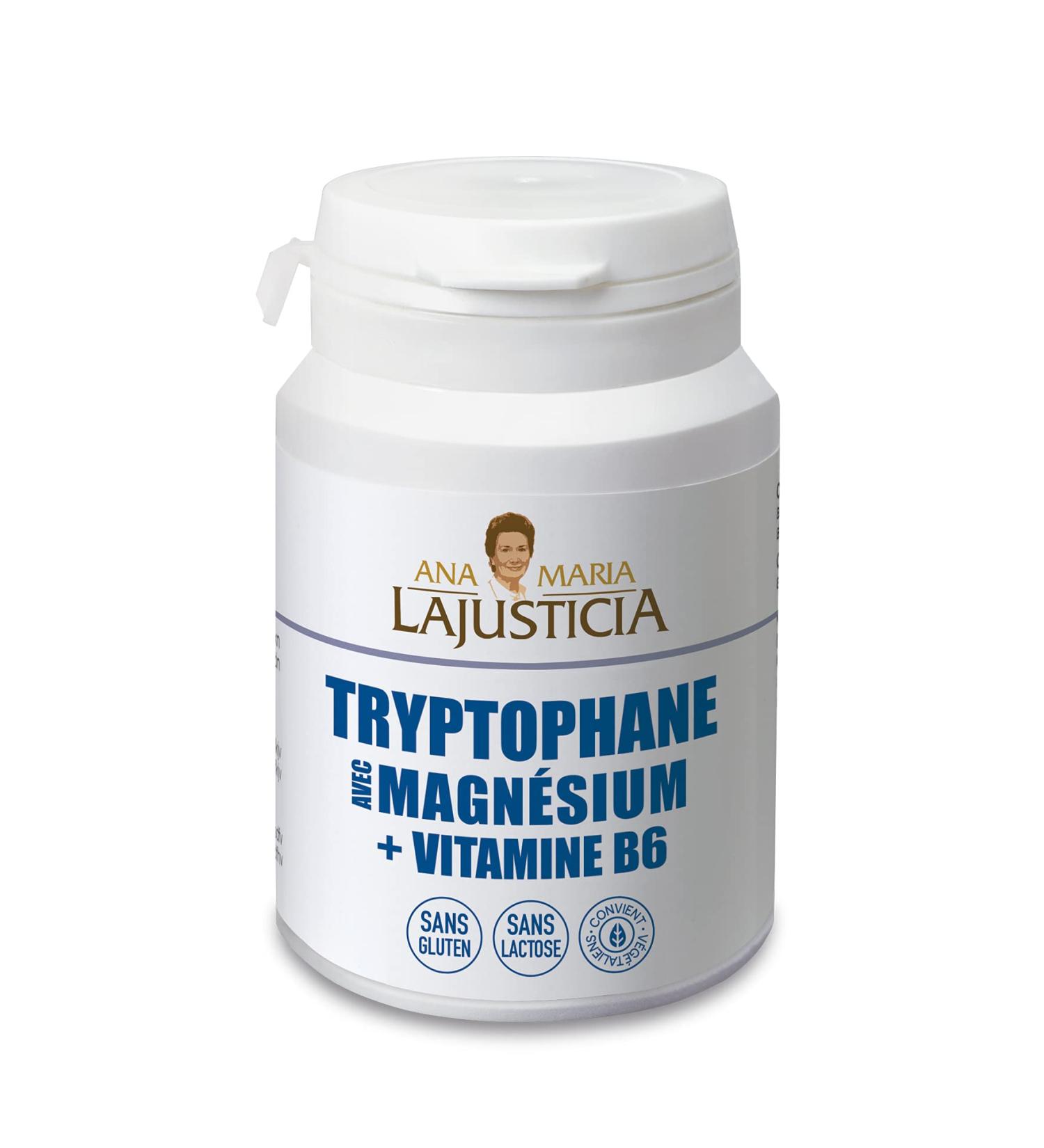 Ana Maria Lajusticia - Magnesium Enriched Tryptophan + Vitamin B6 - 60 Tablets - Reduces anxiety and fatigue while regulating the internal clock. Box for 30 days of treatment. - Buy Online on GoSupps.com