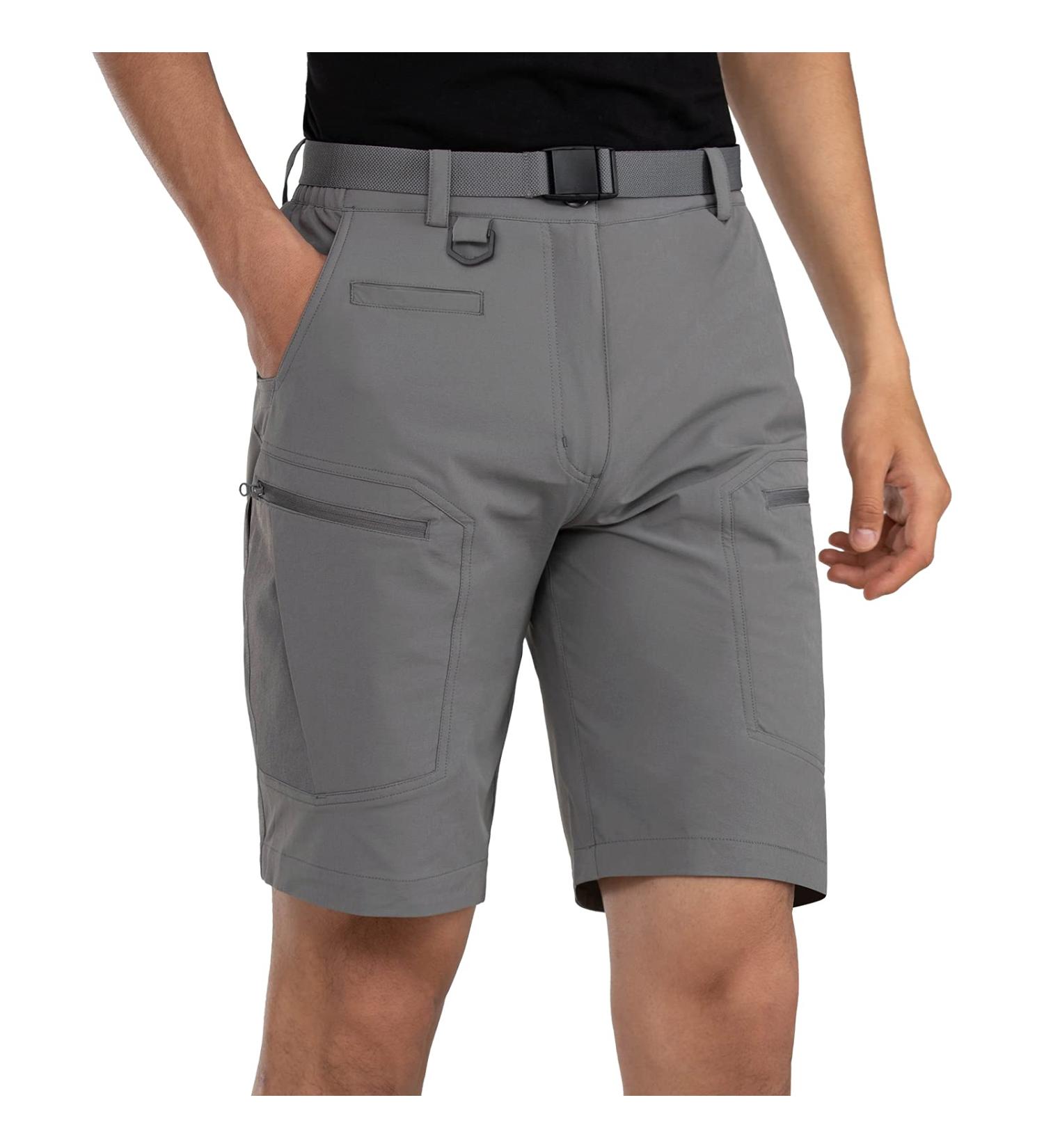Shallowlulu Men's Water-Resistant Cargo Hiking Shorts - Grey, 30W x 8L - Buy Online on GoSupps.com