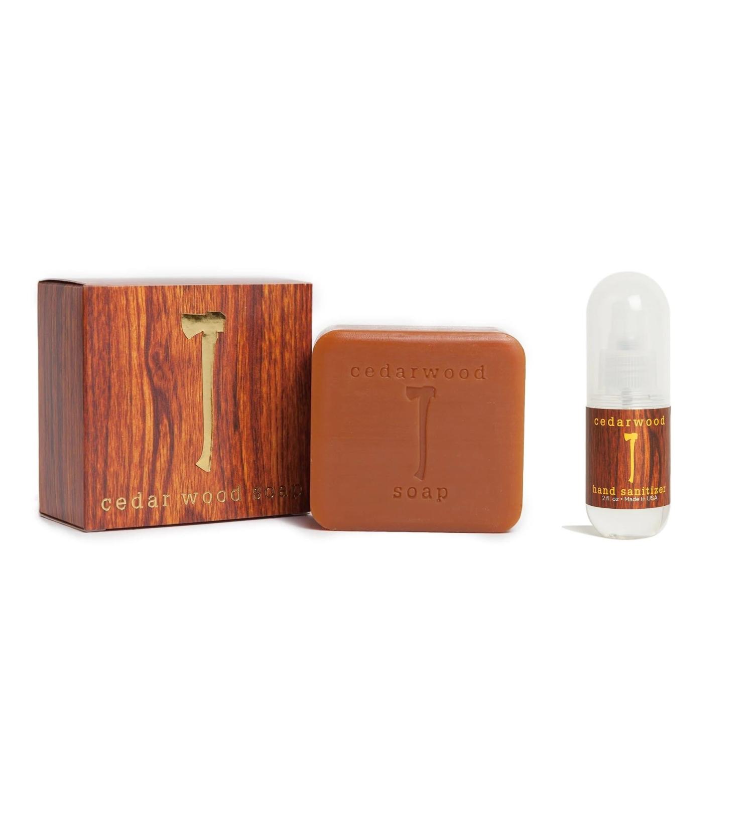 Kalastyle CEDAR WOOD Soap and Hand Cleansing Spray DUO | Contains one 5.4 ounce bar of Soap and one 2 ounce bottle of CEDAR Wood Scented Cleansing Hand Spray | Vegan Cruelty-Free | Made in USA