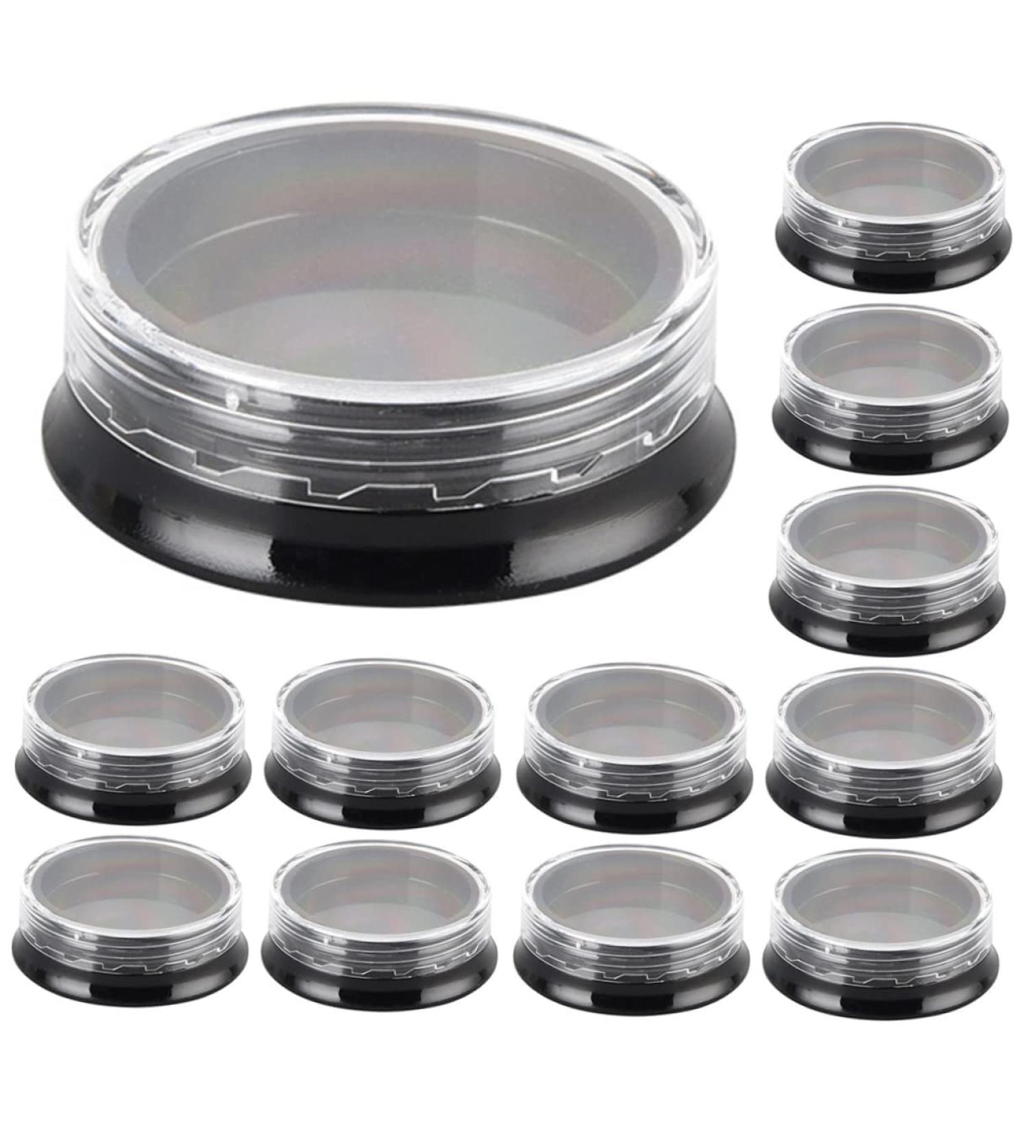 NOLITOY 20pcs Eye Shadow Box Lip Balm Containers Travel Accessories Nail Art Accessory Storage Organizer Black 3.9x3.9cm - Buy Online on GoSupps.com
