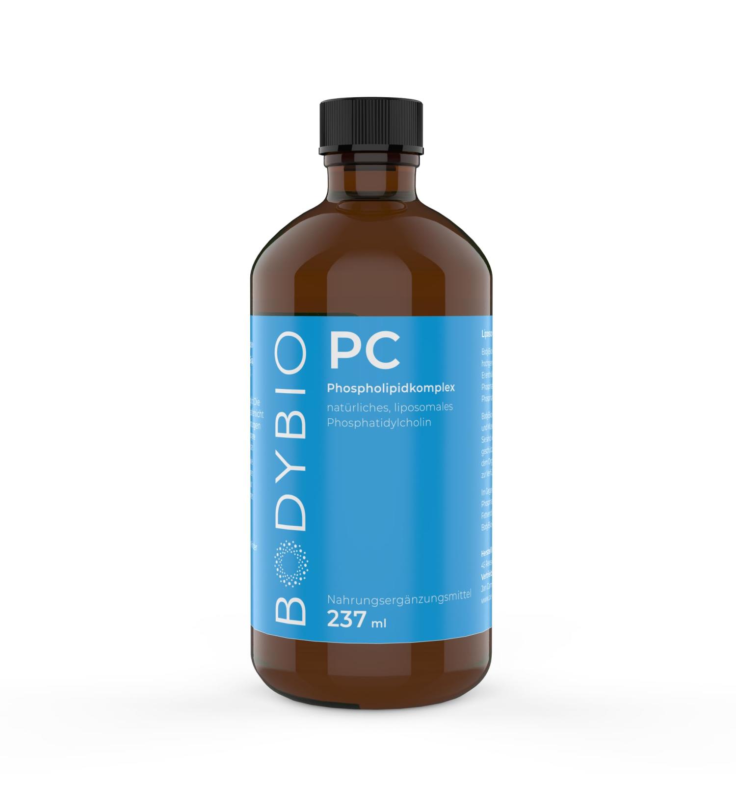BodyBio PC Phospholipid Complex Liposomal 237ml - Purity Phosphatidylcholine & Essential Phospholipids for Optimal Health | International Shipping Available - Buy Online on GoSupps.com