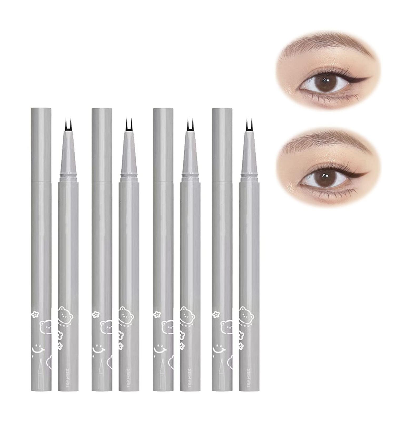 Double Tip Lower Eyelash Pencil Waterproof Liquid Eyeliner Waterproof Liquid Eyeliner Pen Super Slim Eye Liner (2pcs Brown + 2pcs Black) - Buy Online on GoSupps.com