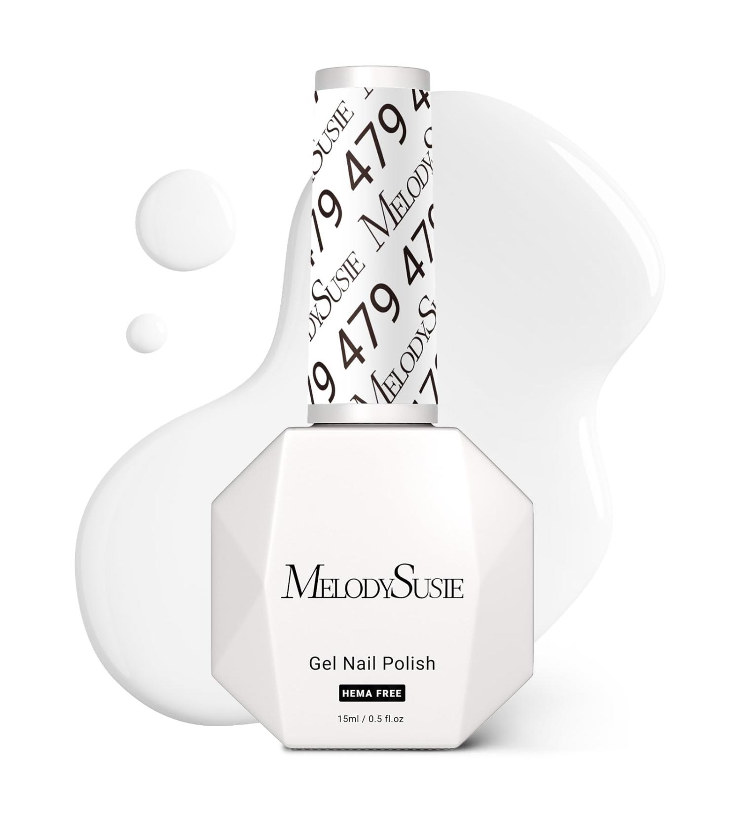 MelodySusie Hema Free Gel Nail Polish - Long-Lasting Non-Toxic White Gel for DIY Nail Art | Soak Off UV Polish 0.5 Fl Oz - Buy Online on GoSupps.com