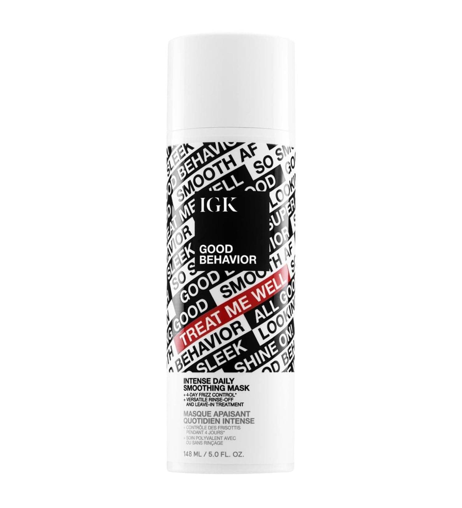 IGK GOOD BEHAVIOR Intense Daily Smoothing Mask | Vegan + Cruelty Free | 5 Oz