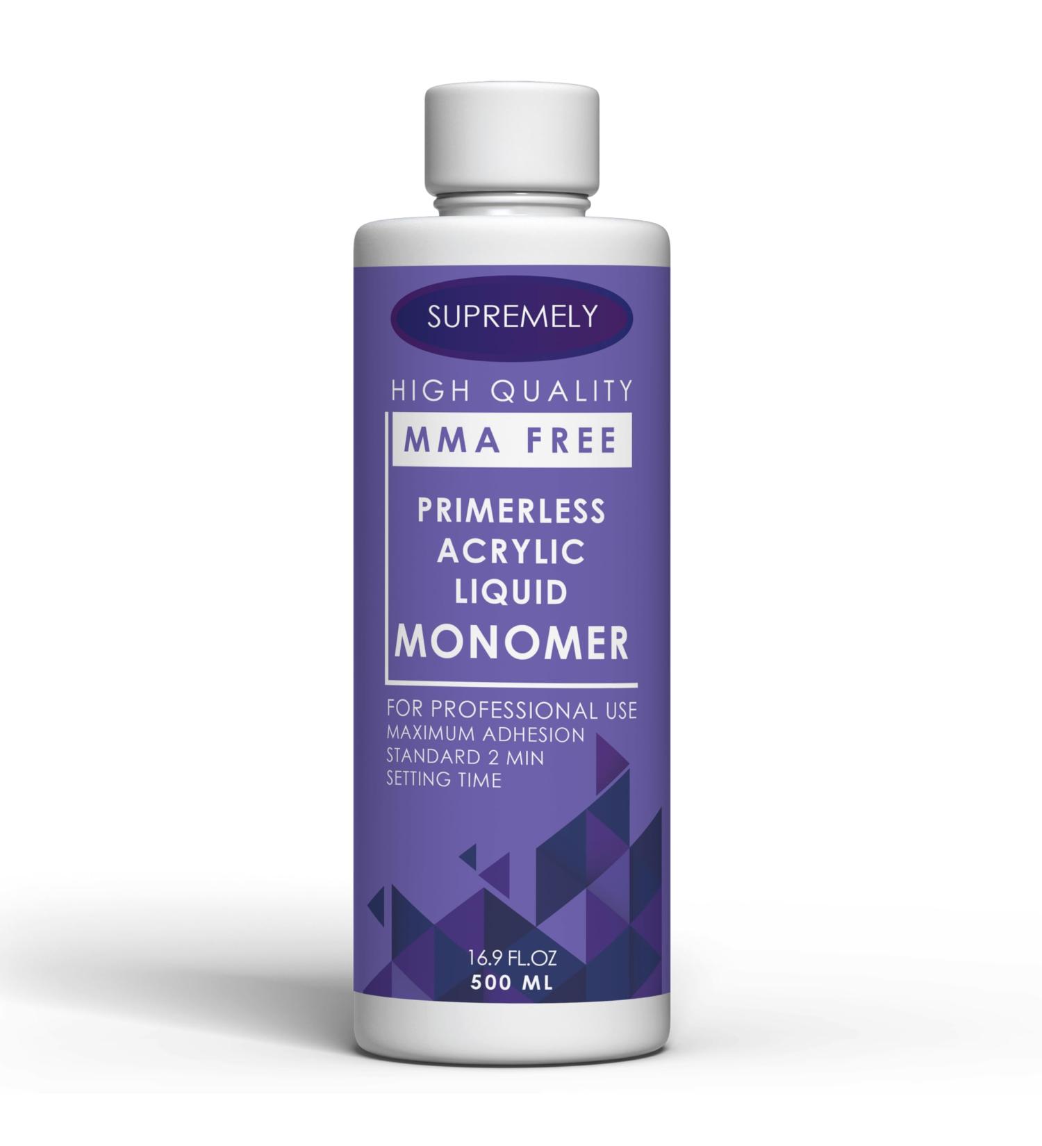 Acrylic Liquid Monomer Professional Salon MMA-FREE Non-Yellow | Medium Drying Time Maximum Strength Adhesive Nail Extension | Used for Natural Nails and Fake Nails Purple By Supremely 500ml - Buy Online on GoSupps.com