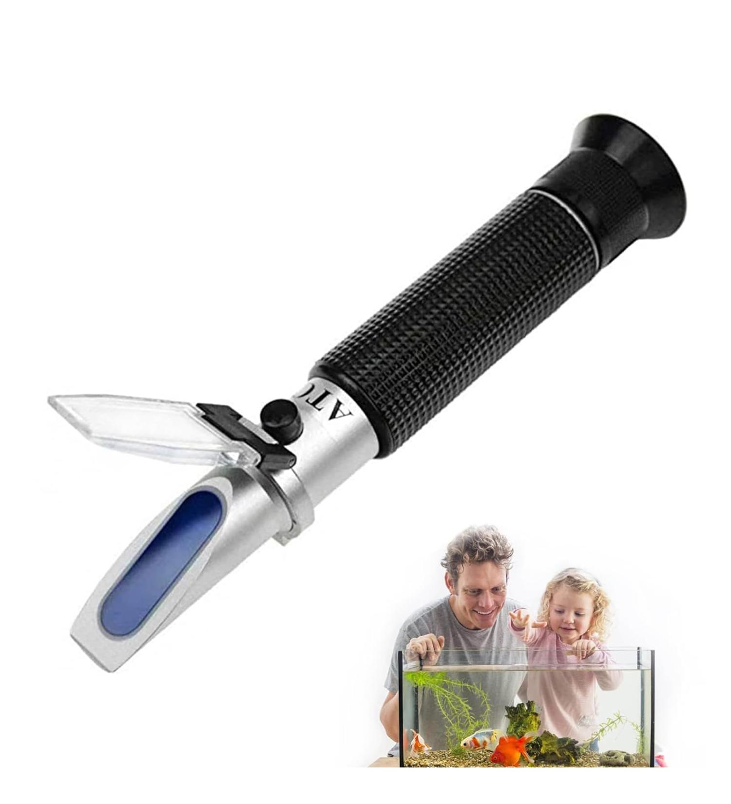 Retoteng Salinity Refractometer 0-100% Handheld Salinity Refractometer Dual Scale with ATC Function High Precision Digital Refractometer Suitable for Aquarium Marine Monitoring Saltwater Testing - Buy Online on GoSupps.com