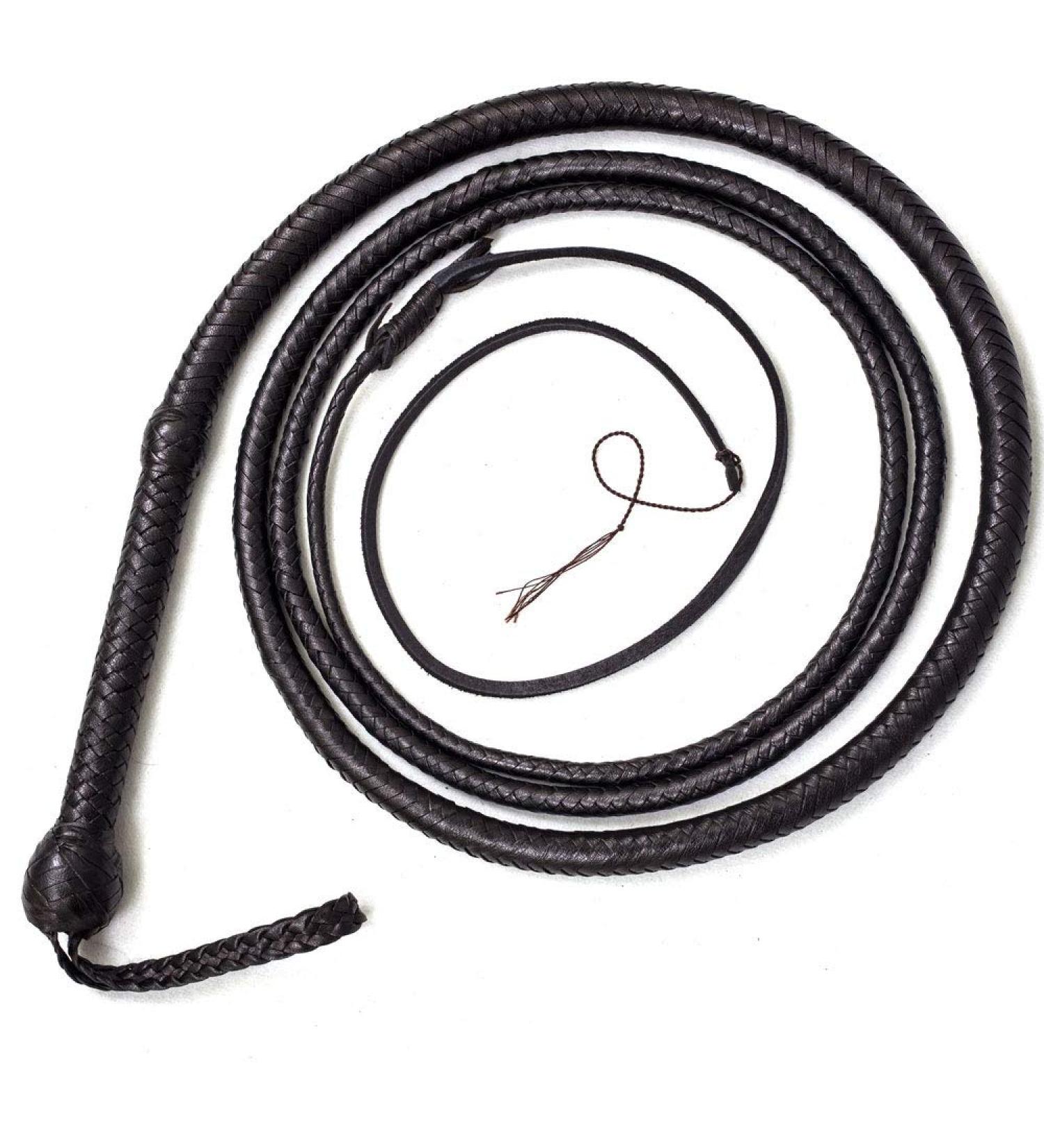Bull Whip 06-16 Feet | 12 Strands Real Cowhide Leather | Equestrian Bullwhip with Leather Belly & Bolster | 12 Feet - Buy Online on GoSupps.com