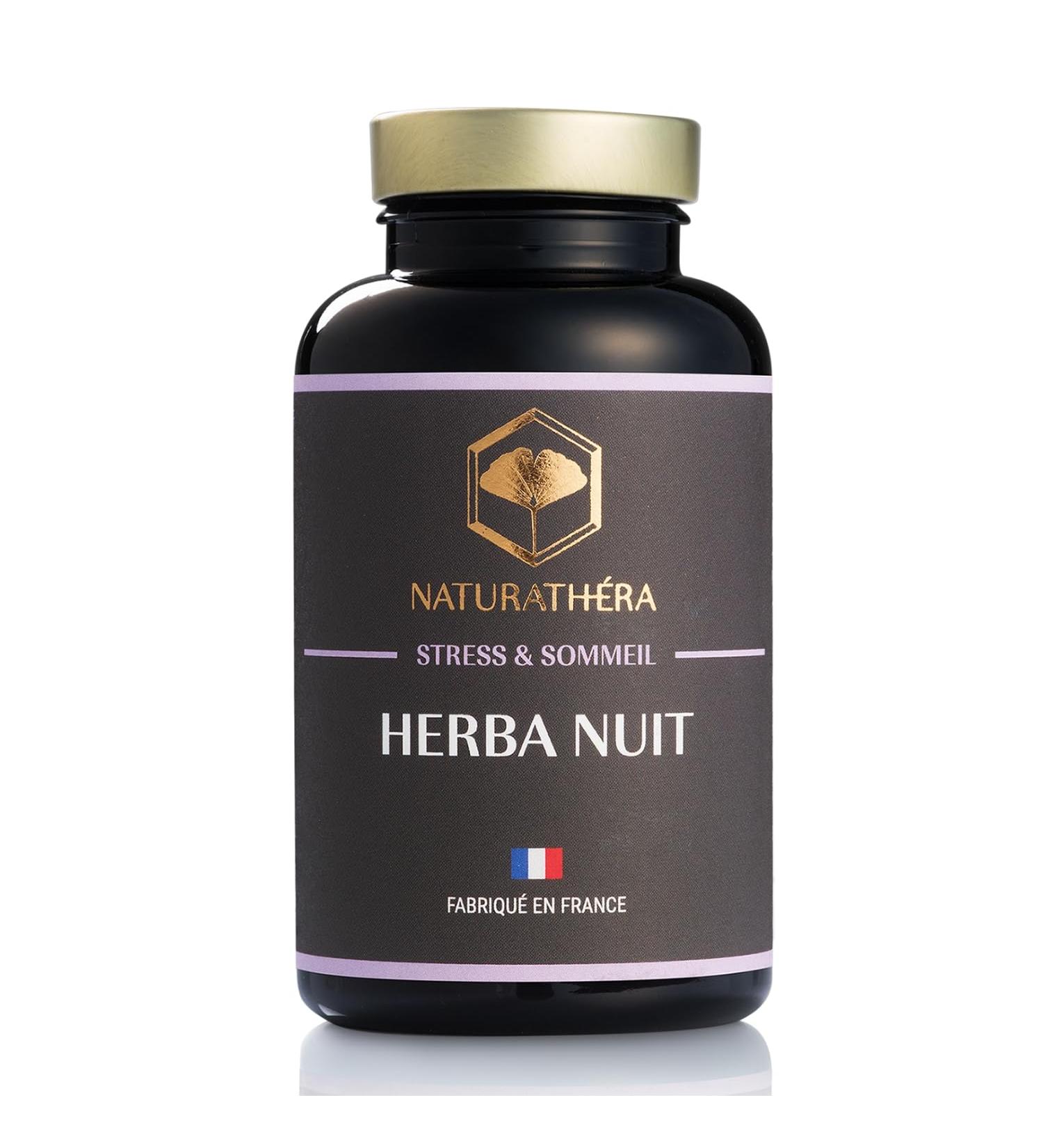 Naturath ra Herba Nuit - No Addiction - Sleep & Repairing Food Supplement - Plant Extracts - 90 Capsules - Made in France - Vegan - No Allergenic Additives - GMO - Buy Online on GoSupps.com
