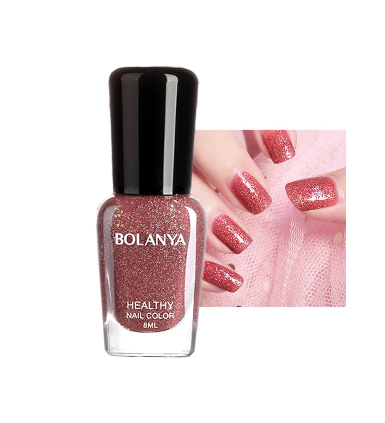 Peel Off Nail Polish - Glitter Nail Polish Shimmering Red Nail Varnish Quick Drying Healthy Breathable Non Toxic Nail Polish for Women Teens - No UV Needed B110 - Buy Online on GoSupps.com