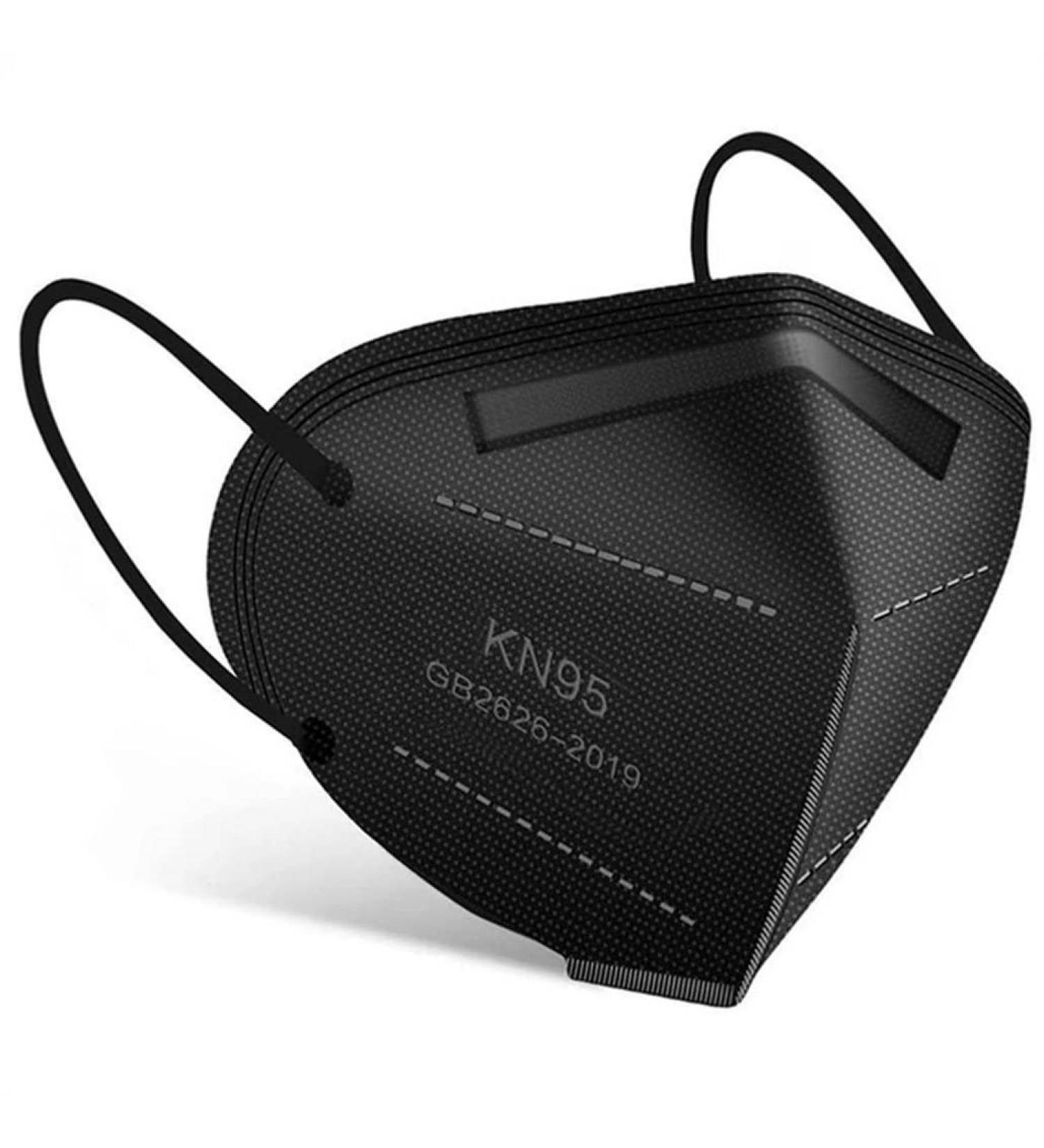 Wanwane Black KN95 Mask 20PCS - Breathable 5 Layer Safety Face Masks for Adults - Elastic Ear Loop and Nose Bridge Clip - Black 20pcs - Buy Online on GoSupps.com