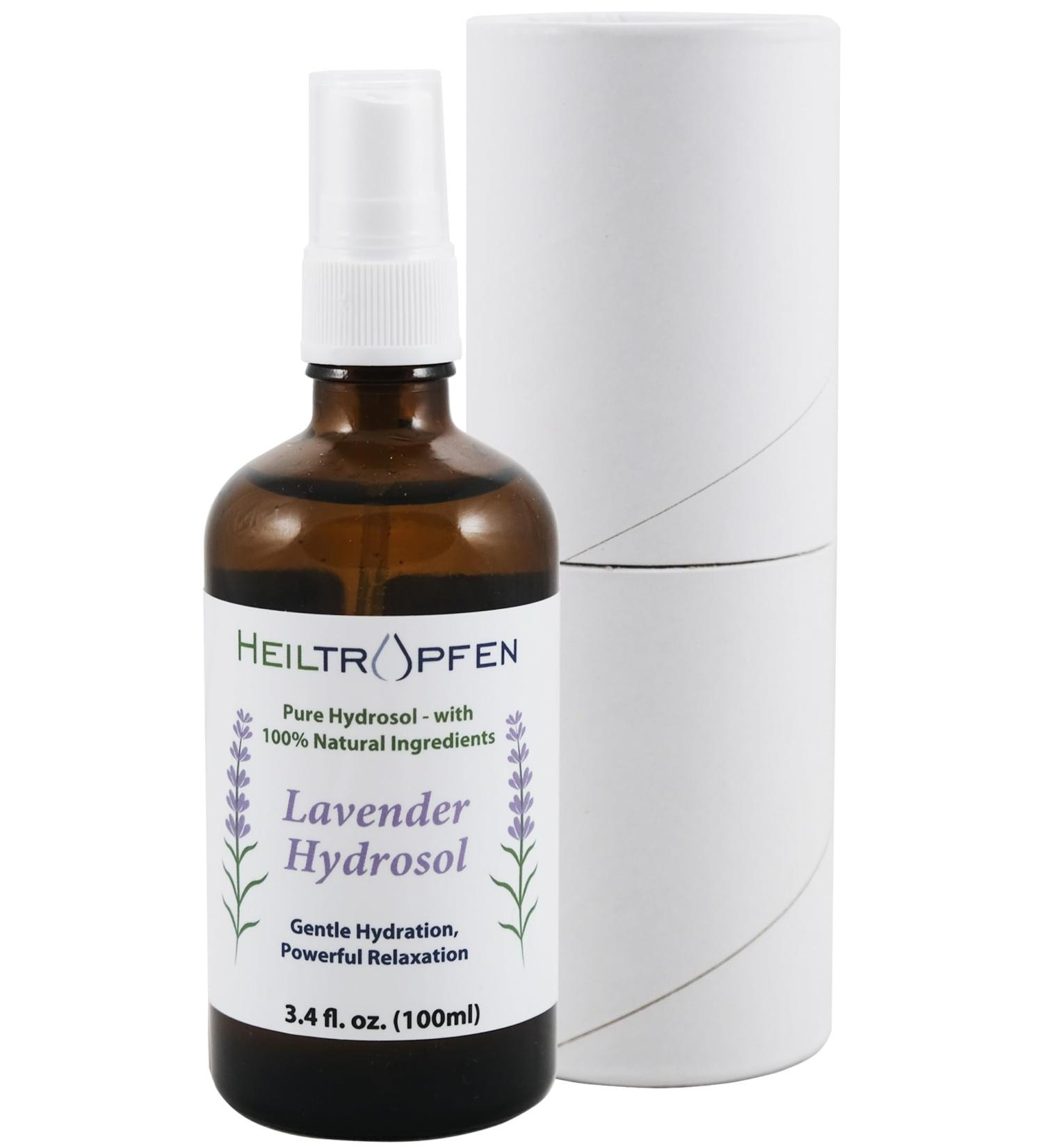 Lavender Hydrosol - Hydrolat 3.4 fl. oz. - 100 ml | 100% Natural Ingredients Hydrolate | Gentle Hydration & Powerful Relaxation | Third-Party Tested | Heiltropfen  - Buy Online on GoSupps.com