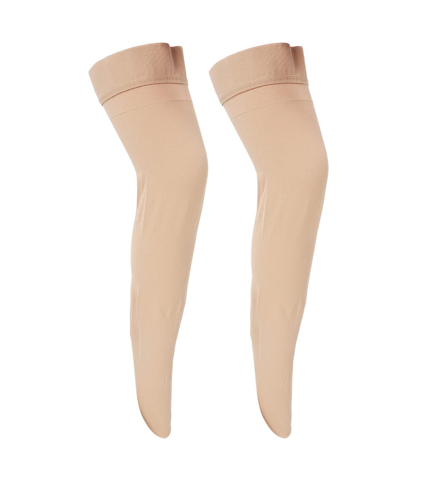 Thigh-High Compression Stockings for Varicose Veins - Beige 23-32 mmHg Closed Toe Sports Socks | International Shipping Available - Buy Online on GoSupps.com
