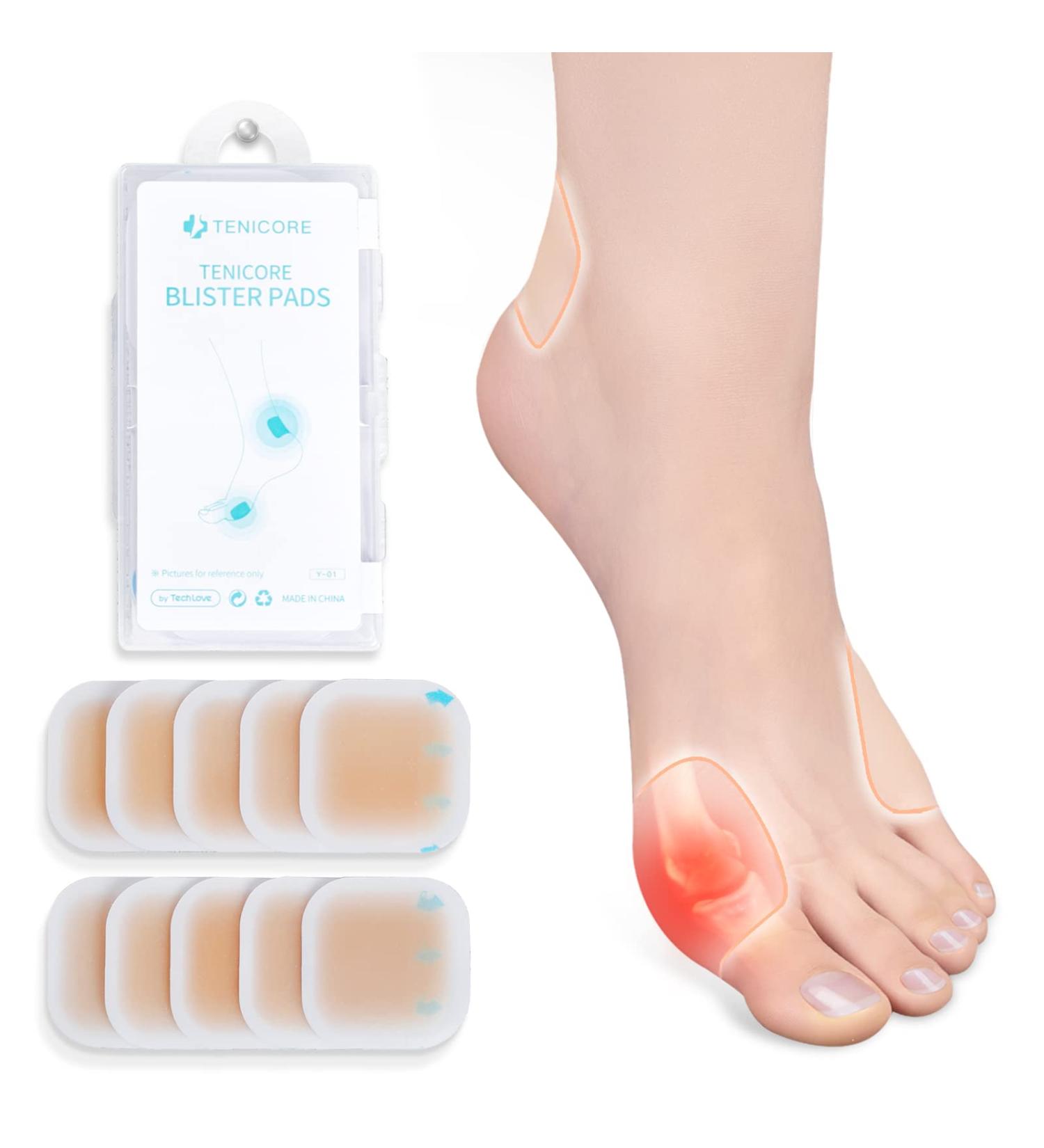 TENICORE Bunion Pads - Bunion Relief and Blister Pads for Women and Men - Hydrocolloid Bandages for Toe and Foot Corns - Sole & Heel Cushions - Waterproof - Thin - 10PCS - Buy Online on GoSupps.com