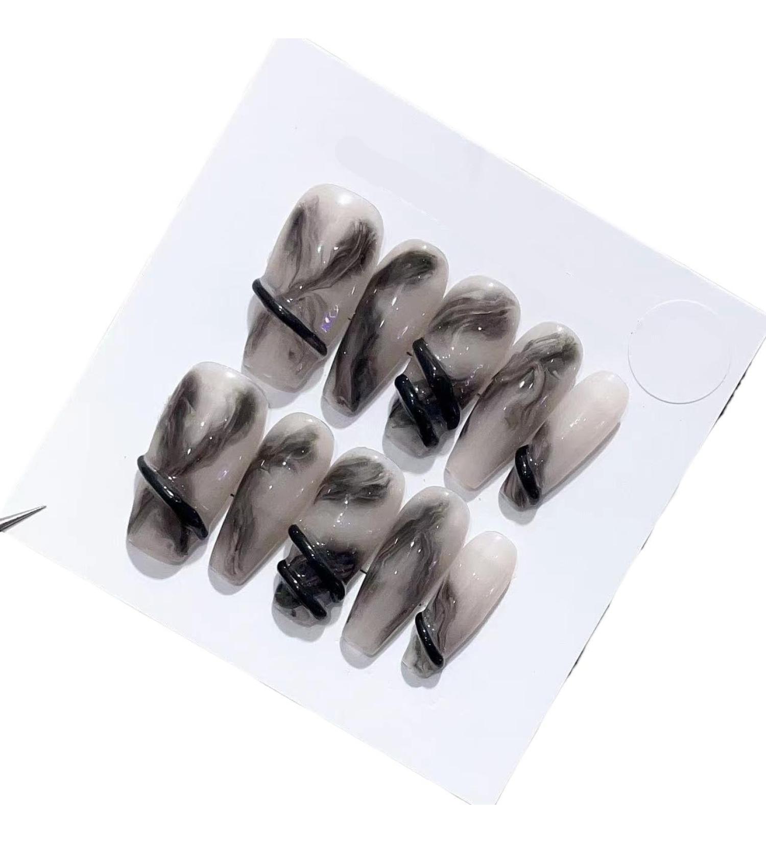 Handmade Long and Short Nail Patches for Artificial Nail Enhancement(Color:19536 Size:M) - Buy Online on GoSupps.com